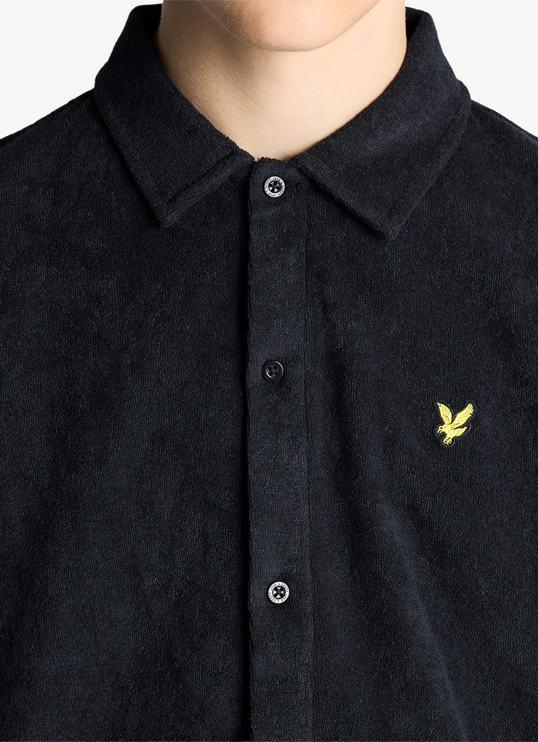 Lyle & Scott Overhemd met logo  - detail 2 donkerblauw