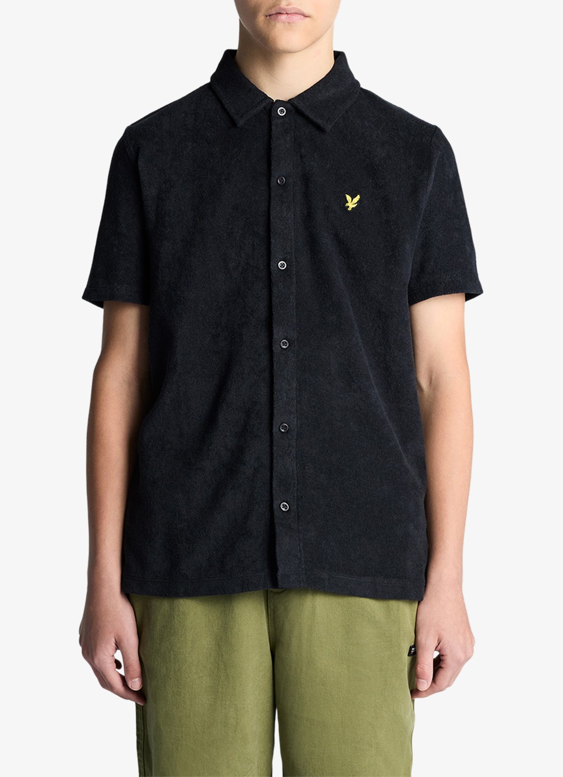Lyle & Scott Overhemd met logo  - voorkant 5 donkerblauw