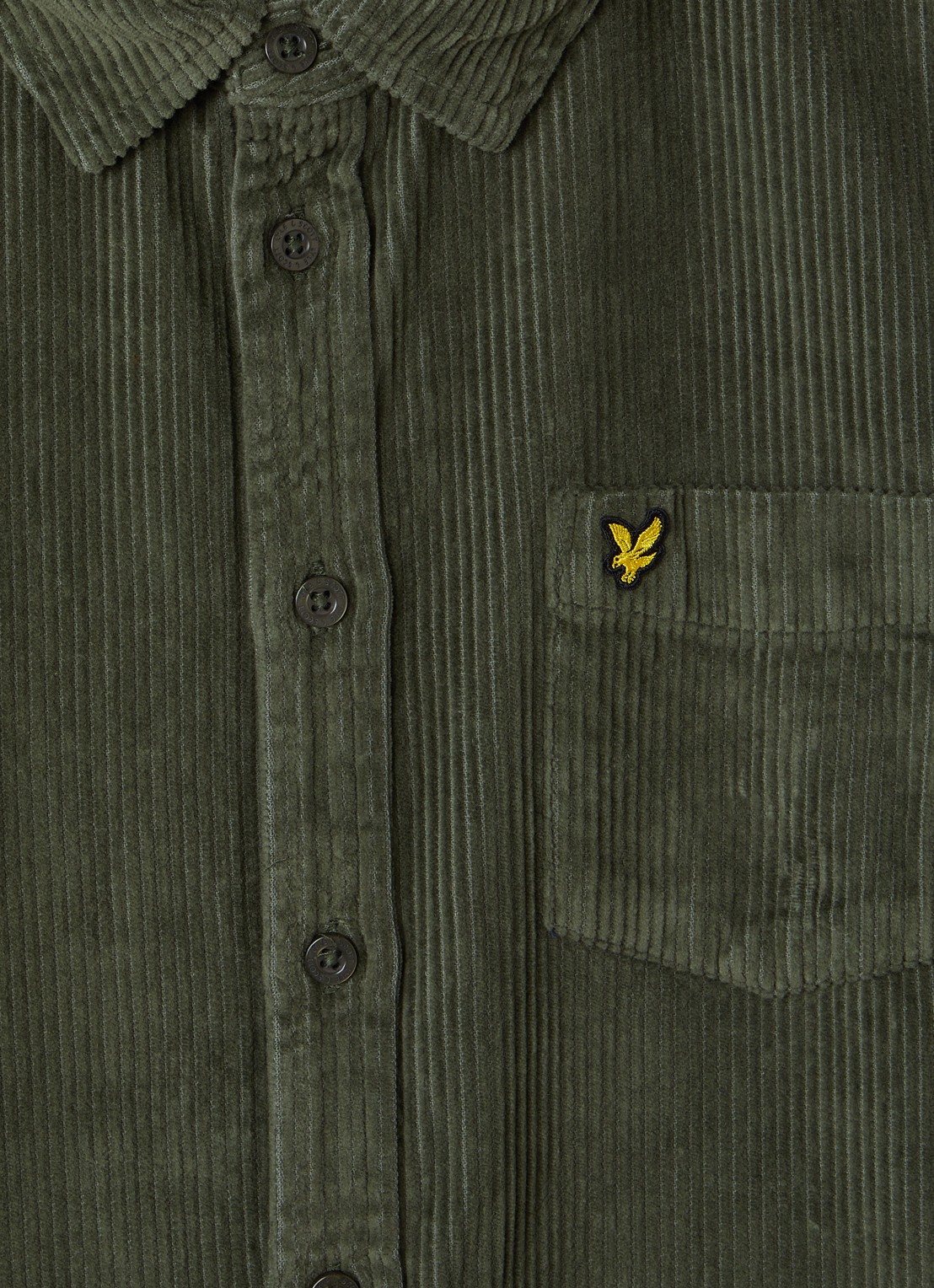 Lyle & Scott Overhemd van corduroy - detail 3 legergroen