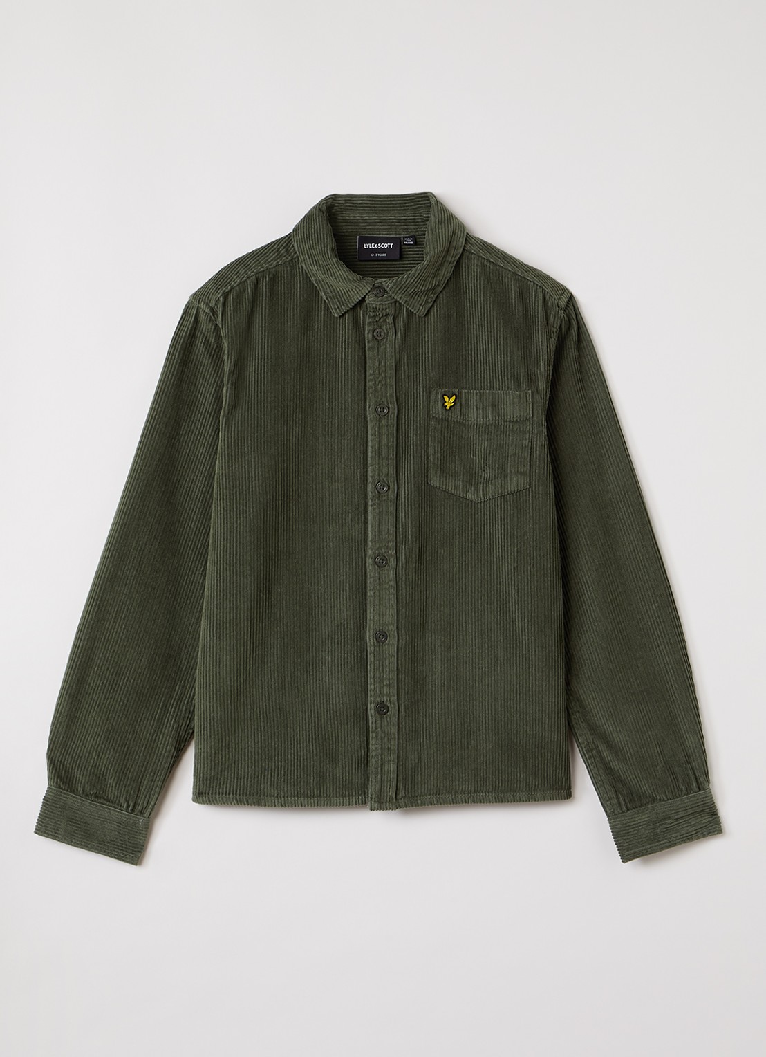 Lyle & Scott Overhemd van corduroy - voorkant legergroen