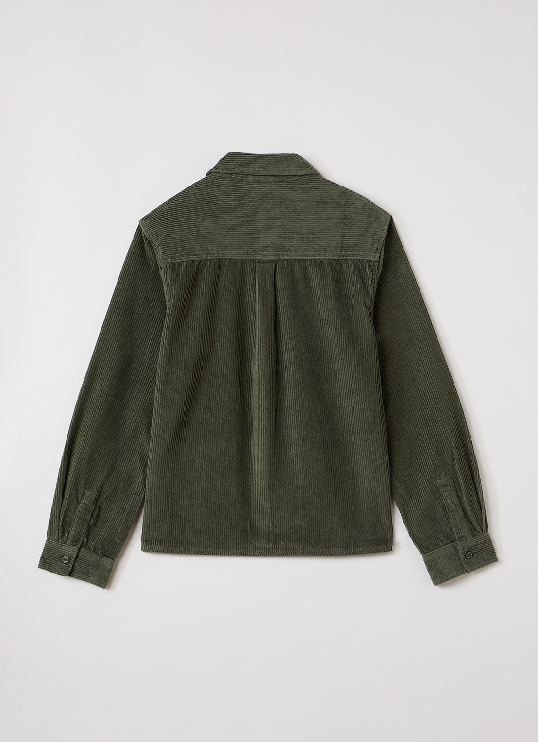 Lyle & Scott Overhemd van corduroy - voorkant 2 legergroen