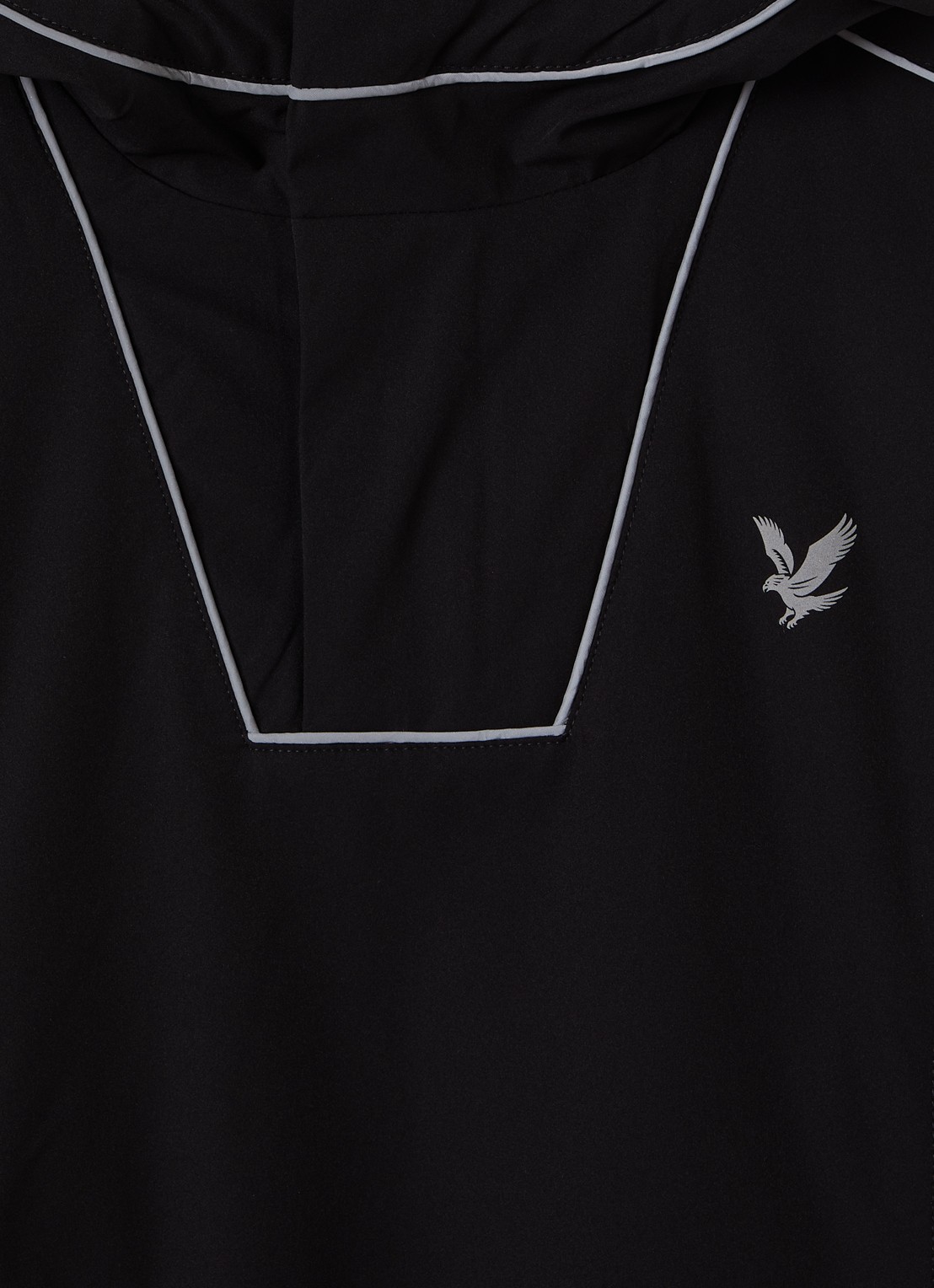 Lyle & Scott Parka met logo - detail zwart