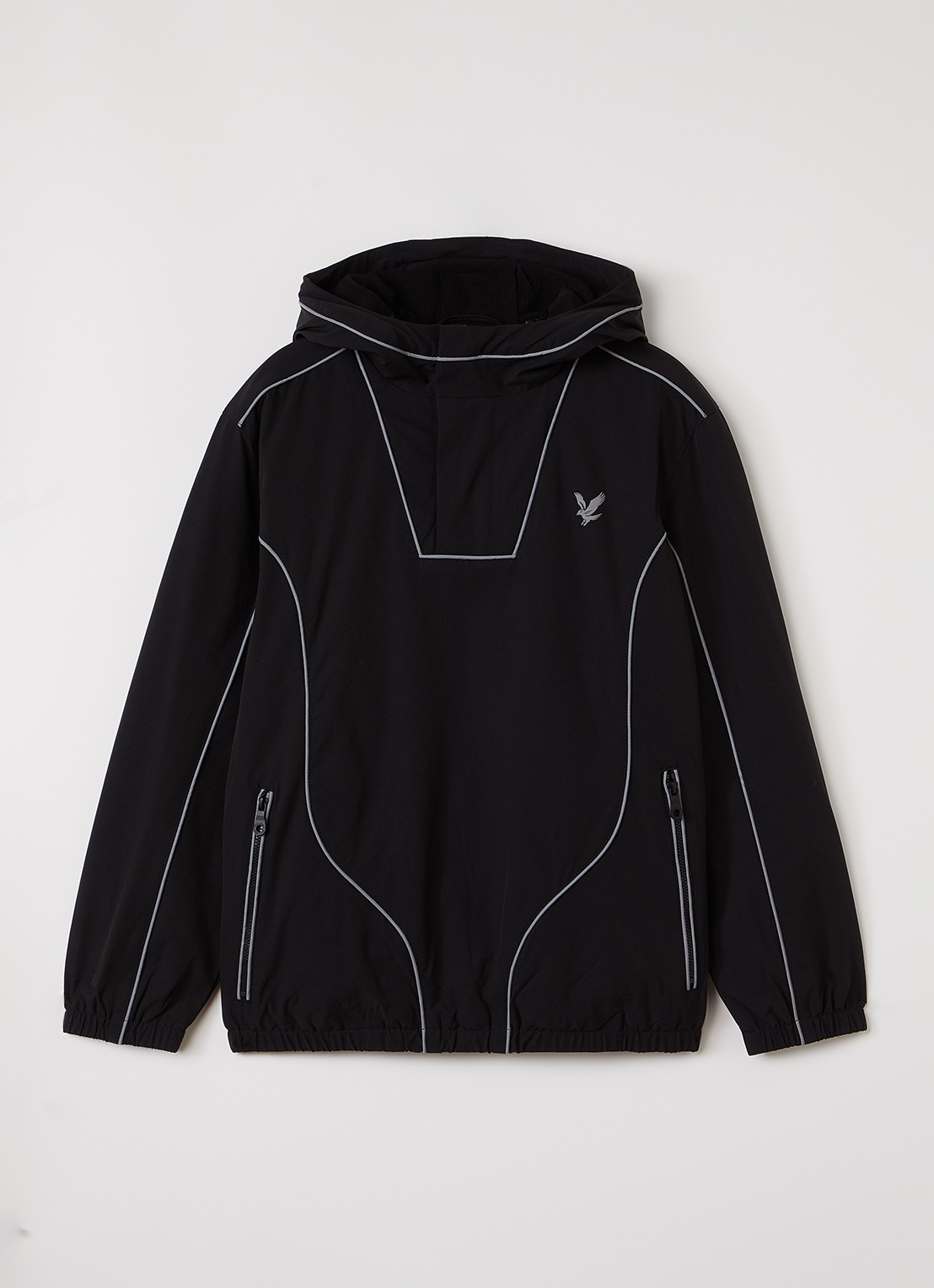 Lyle & Scott Parka met logo - voorkant 2 zwart