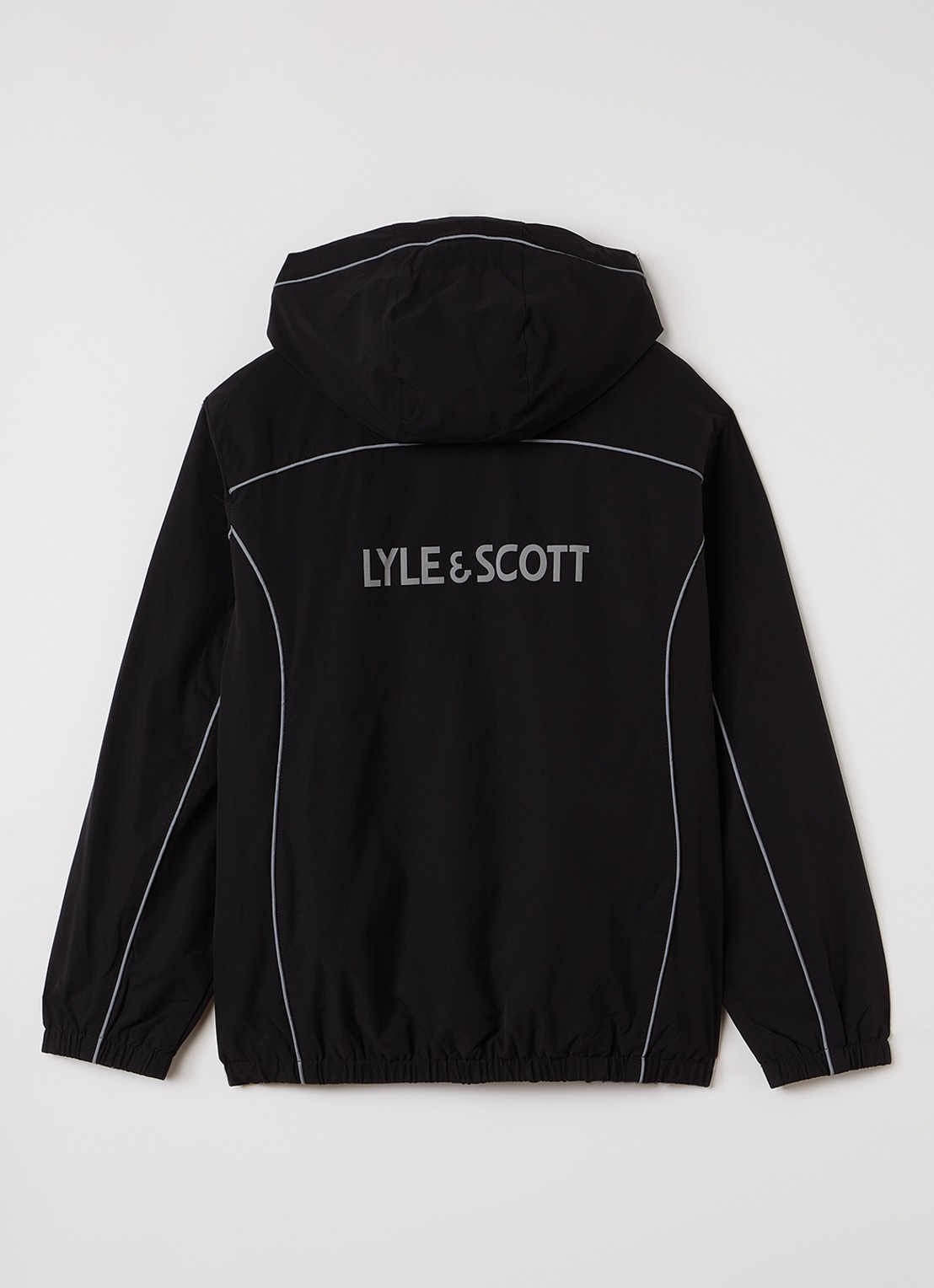 Lyle & Scott Parka met logo - voorkant 3 zwart