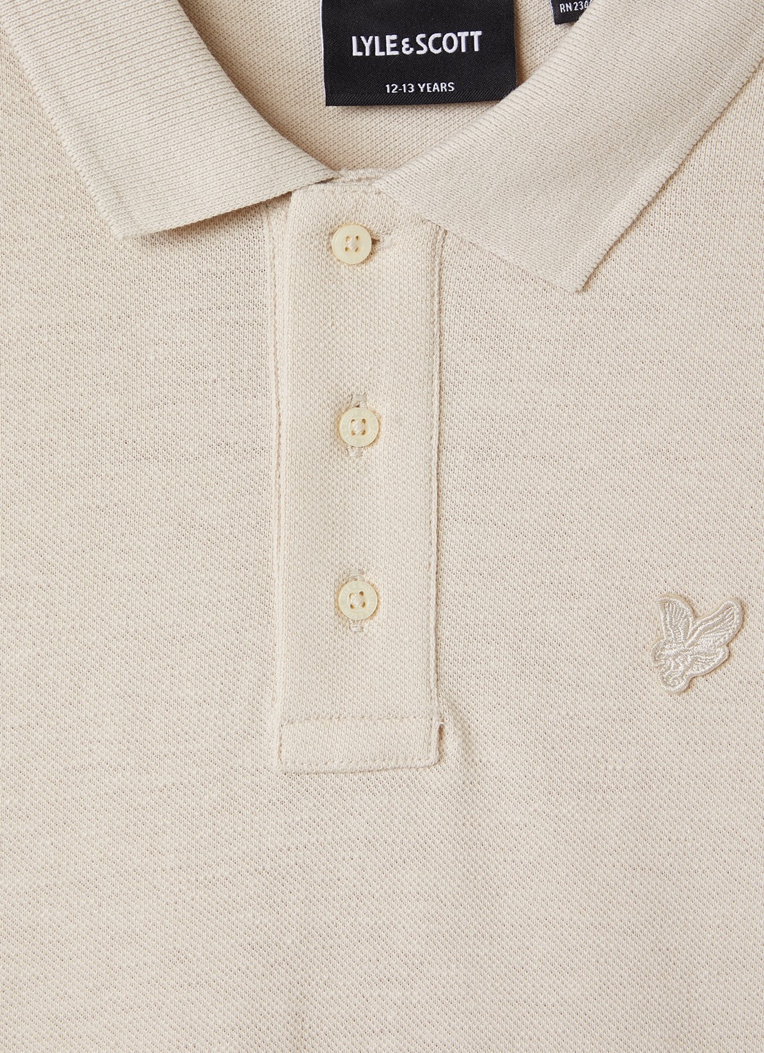 Lyle & Scott Polo in linnenblend - detail beige