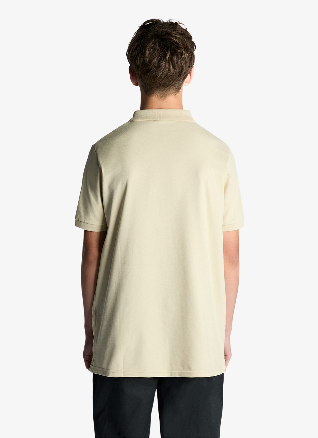 Lyle & Scott Polo met logoborduring - achterkant 3 beige