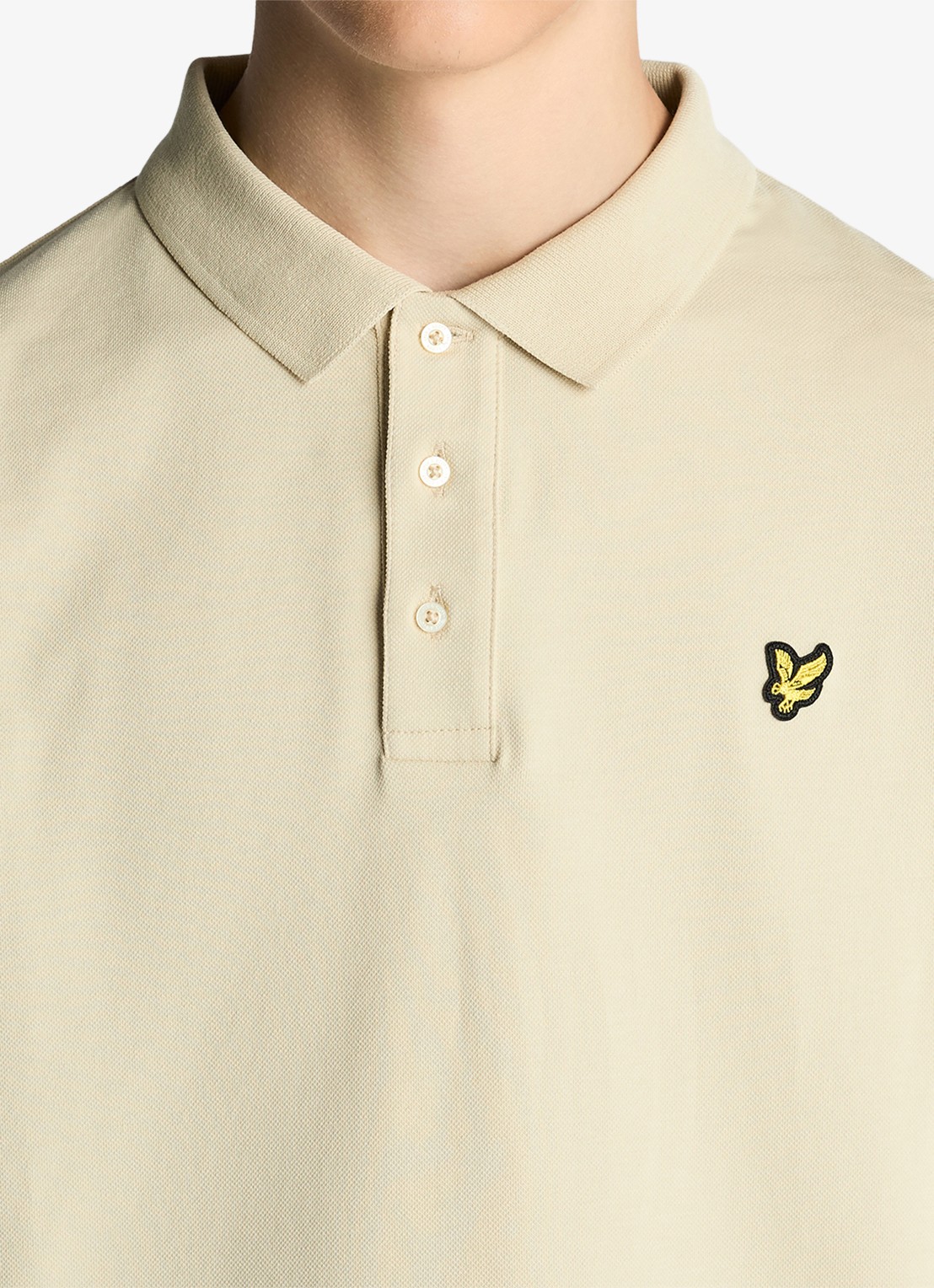 Lyle & Scott Polo met logoborduring - detail 5 beige