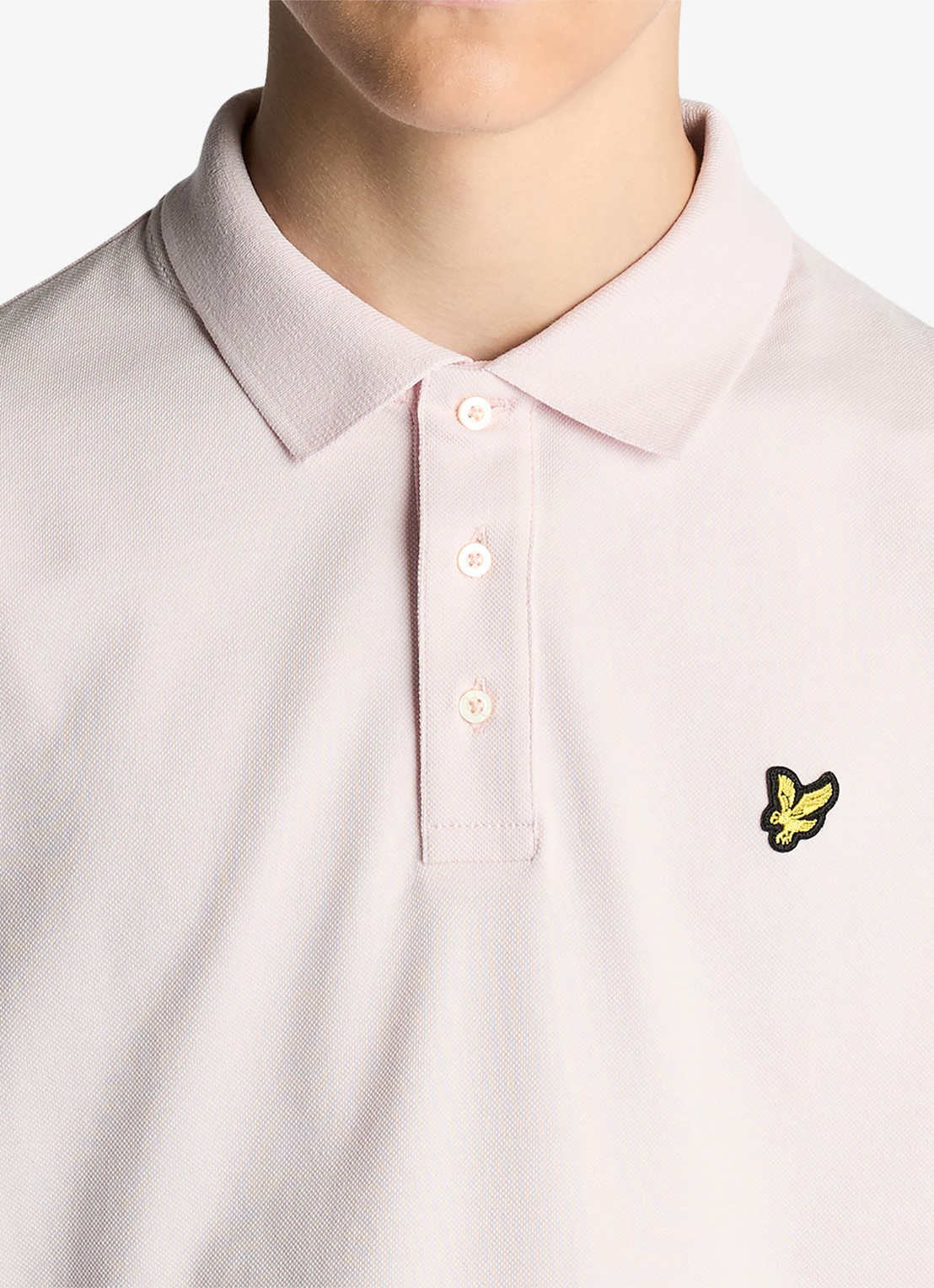 Lyle & Scott Polo met logoborduring - detail 5 lichtroze
