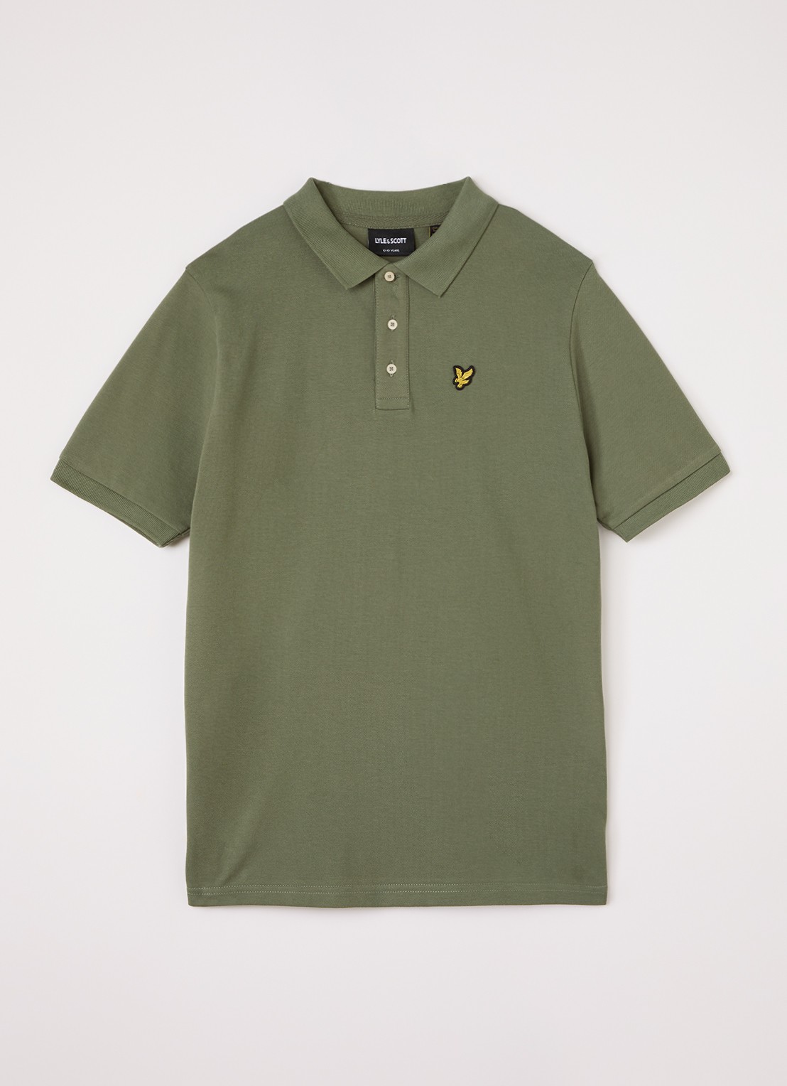 Lyle & Scott Polo met logoborduring - voorkant legergroen