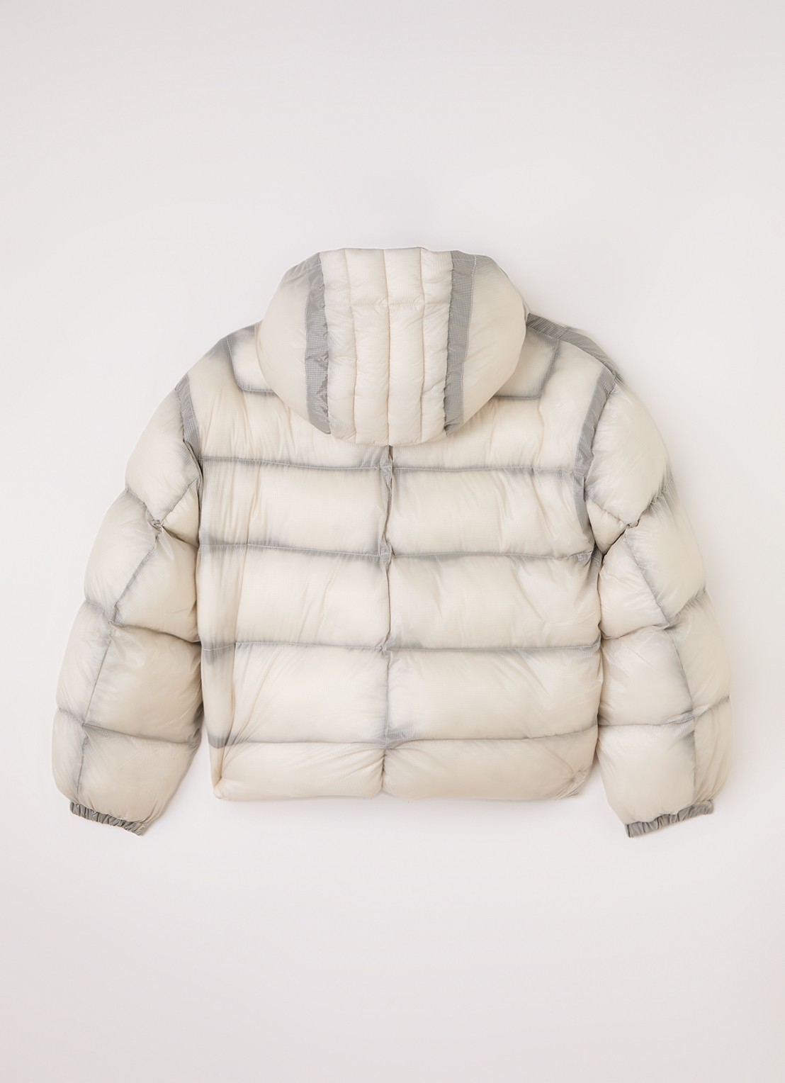 Lyle & Scott Puffer jack met logo - achterkant gebroken wit