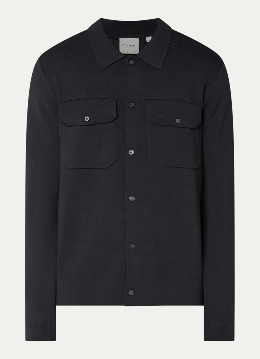 Lyle & Scott Regular fit overshirt met borstzakken - voorkant 3 zwart
