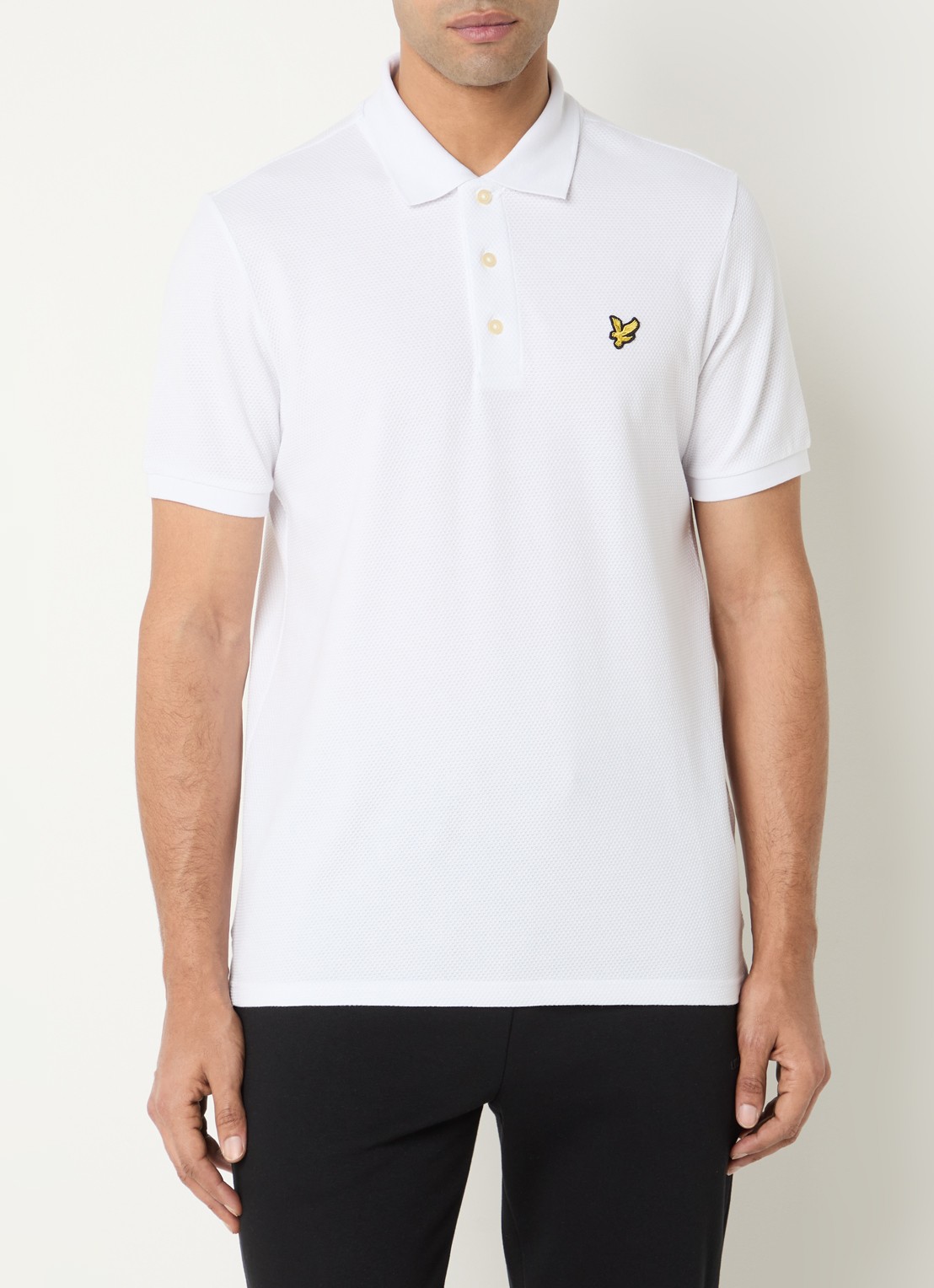 Lyle & Scott Regular fit polo met logo - detail 3 wit