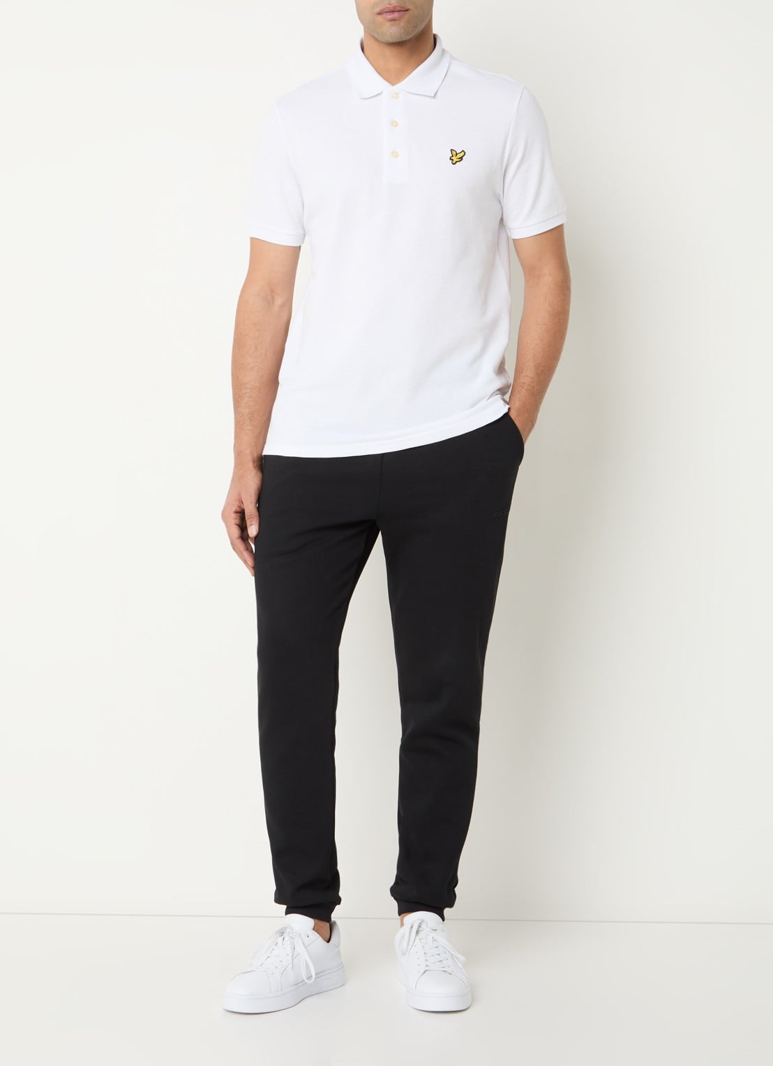 Lyle & Scott Regular fit polo met logo - voorkant 2 wit
