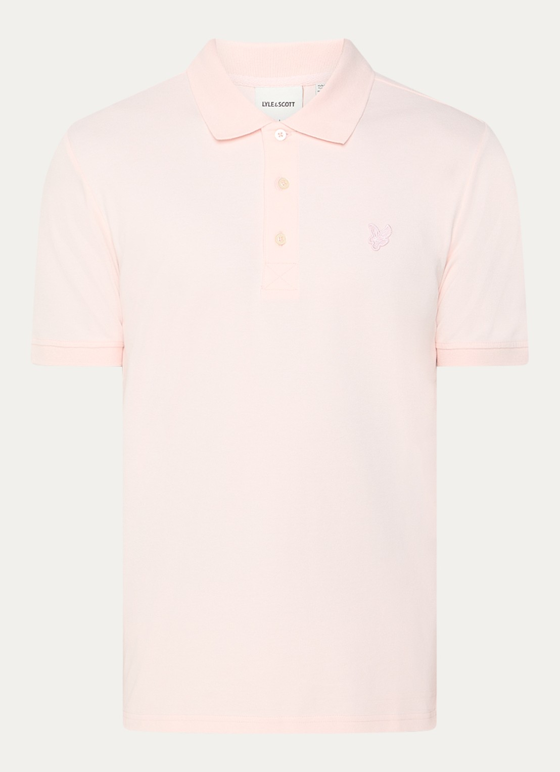 Lyle & Scott Regular fit polo met logo - voorkant lichtroze