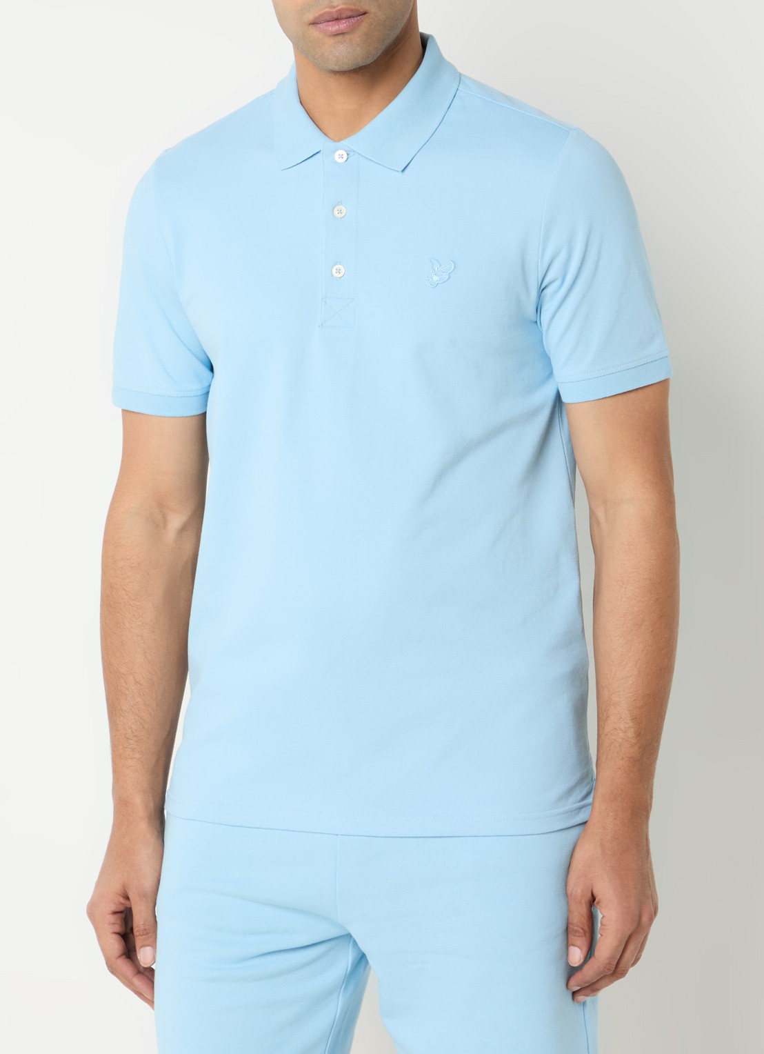 Lyle & Scott Regular fit polo met logo - detail 2 blauw