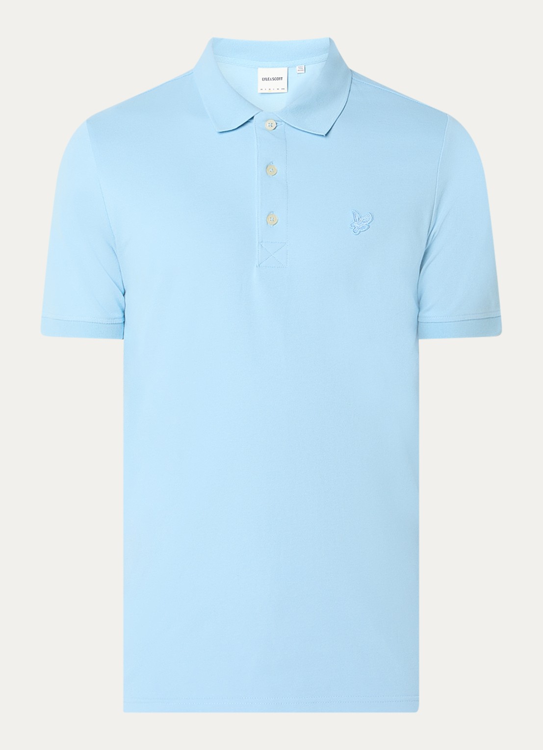 Lyle & Scott Regular fit polo met logo - voorkant 3 blauw