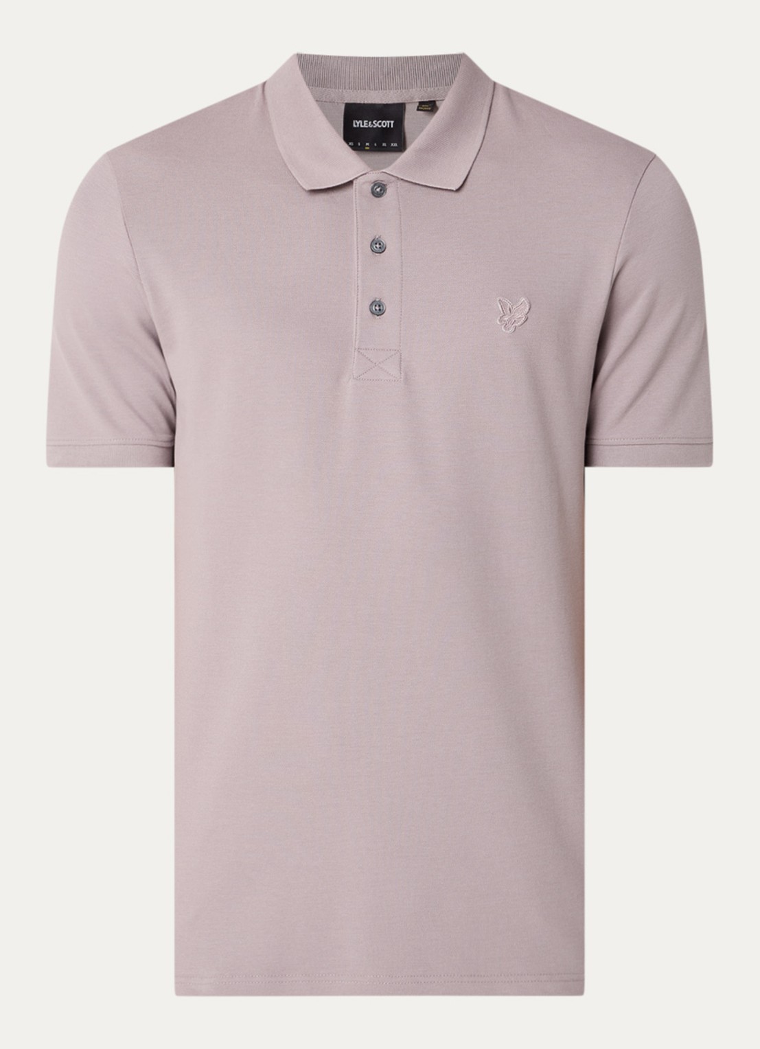 Lyle & Scott Regular fit polo met logoborduring - voorkant 2 grijs