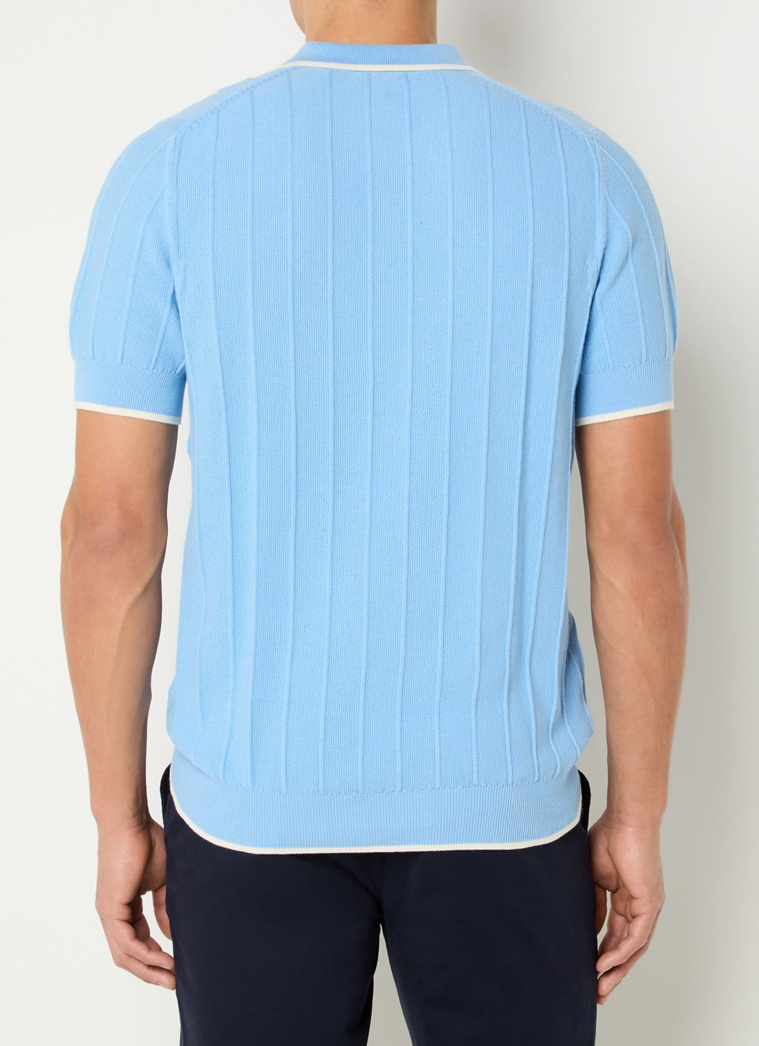 Lyle & Scott Regular fit polo van piqué katoen met logo - achterkant lichtblauw