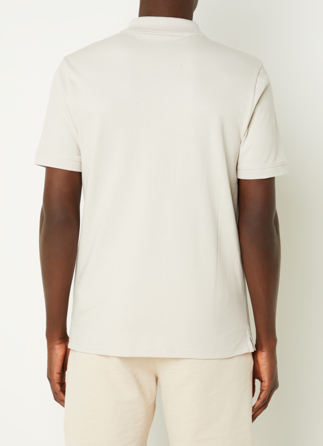 Lyle & Scott Regular fit polo van  piqué katoen met logo - achterkant 4 gebroken wit