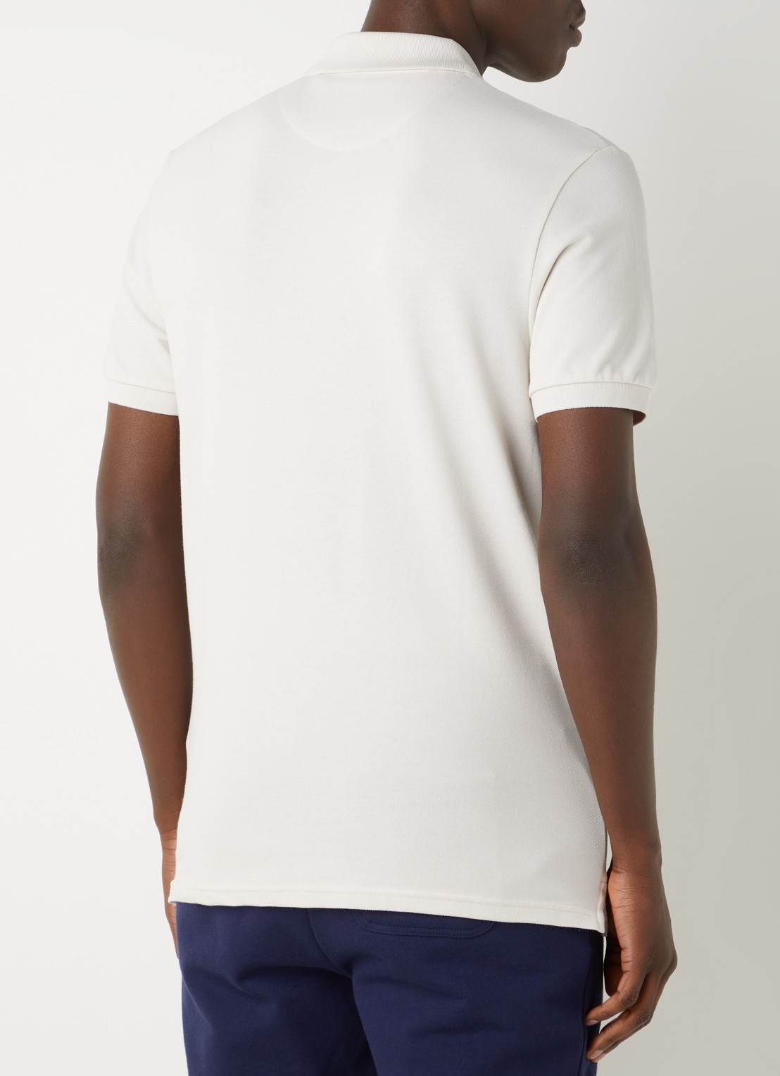 Lyle & Scott Regular fit polo van  piqué katoen met logo - achterkant 4 beige