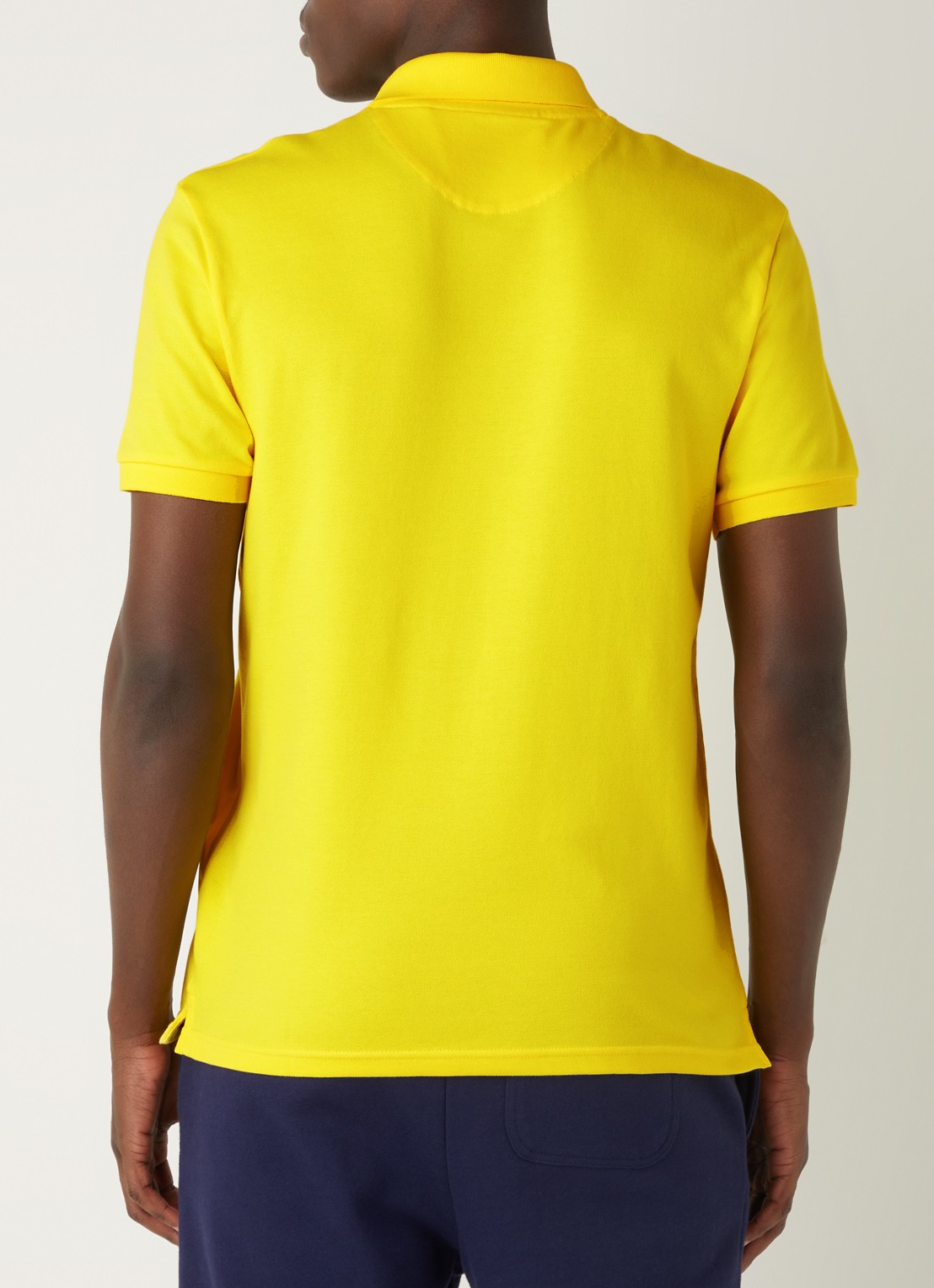 Lyle & Scott Regular fit polo van  piqué katoen met logo - achterkant 4 geel
