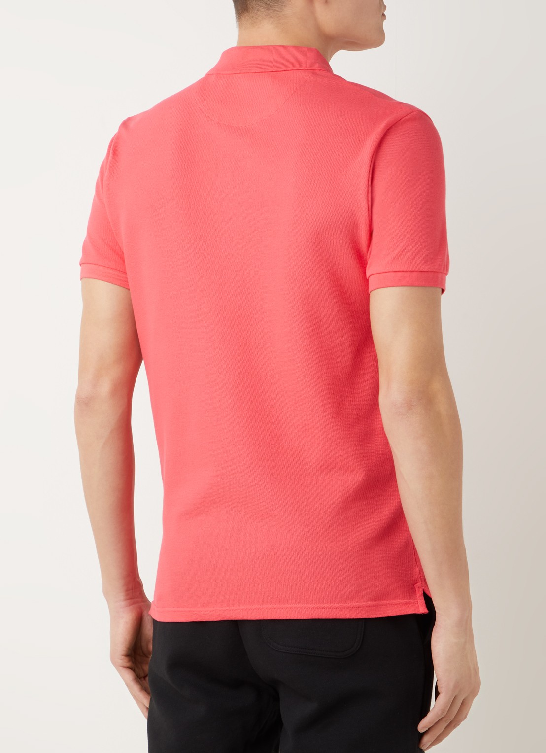 Lyle & Scott Regular fit polo van  piqué katoen met logo - achterkant 2 roze