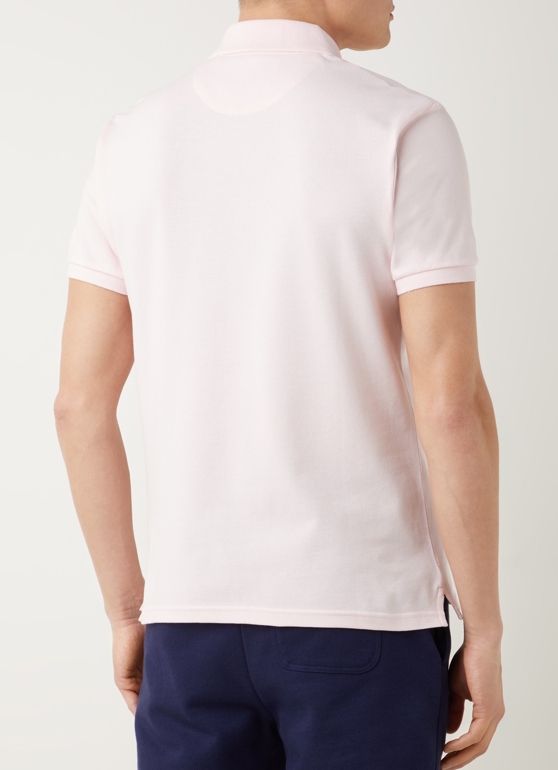 Lyle & Scott Regular fit polo van  piqué katoen met logo - achterkant 4 lichtroze