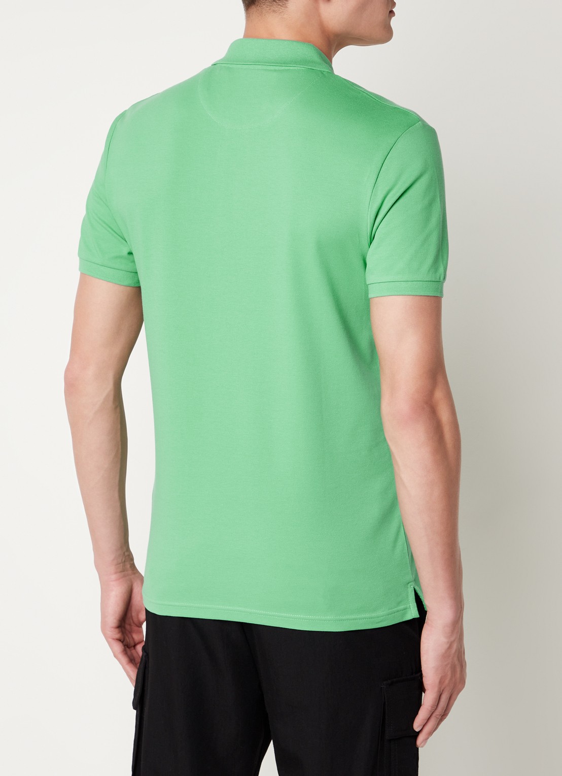 Lyle & Scott Regular fit polo van  piqué katoen met logo - achterkant 2 groen