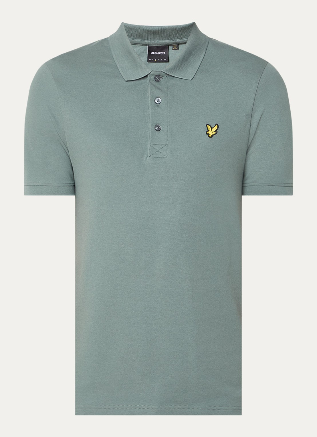 Lyle & Scott Regular fit polo van  piqué katoen met logo - voorkant 2 olijfgroen