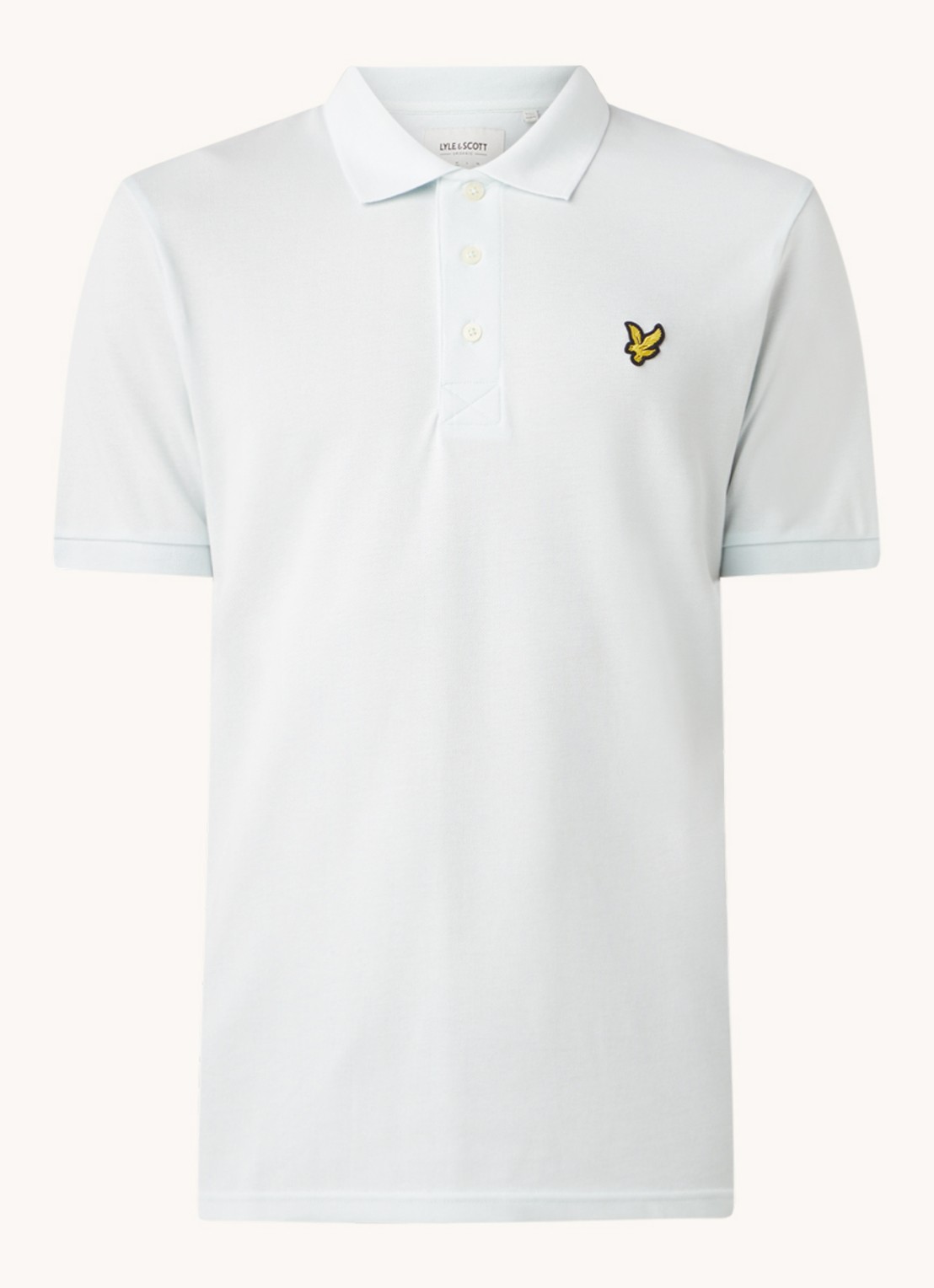 Lyle & Scott Regular fit polo van  piqué katoen met logo - voorkant 2 mint