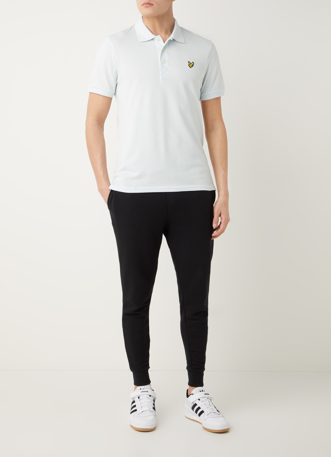Lyle & Scott Regular fit polo van  piqué katoen met logo - voorkant 3 mint