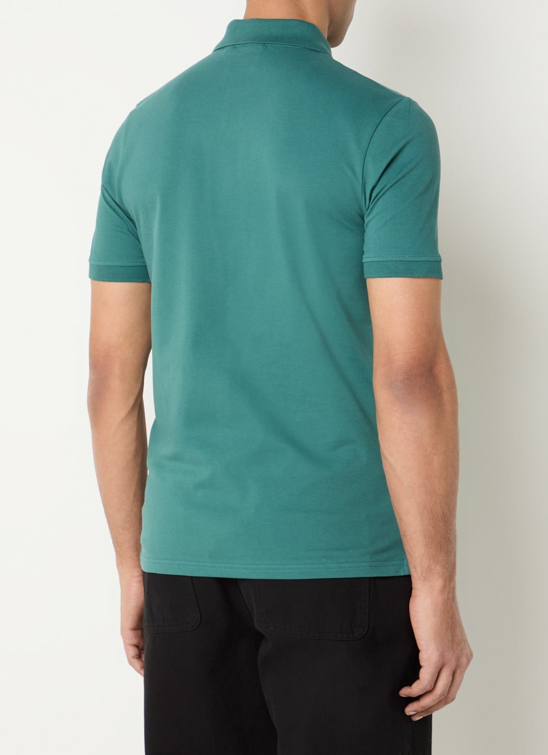 Lyle & Scott Regular fit polo van  piqué katoen met logo - achterkant beige