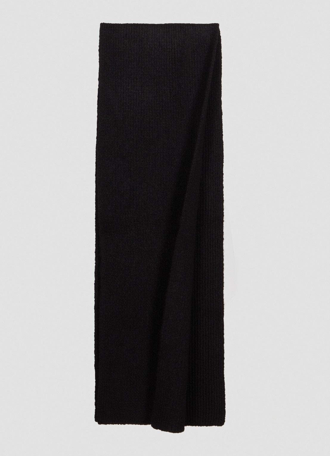 Lyle & Scott Ribgebreide muts en sjaal 180 x 33 cm in giftbox - detail 2 zwart