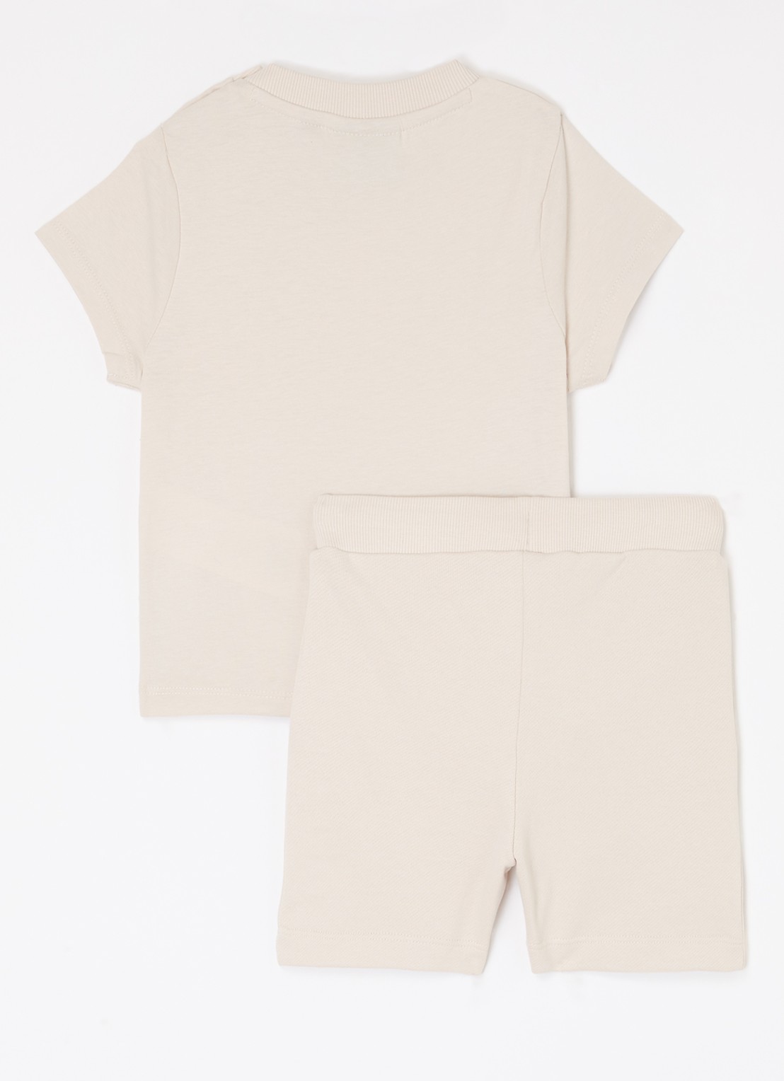 Lyle & Scott Set van T-shirt met korte joggingbroek 2-delig - voorkant 2 beige