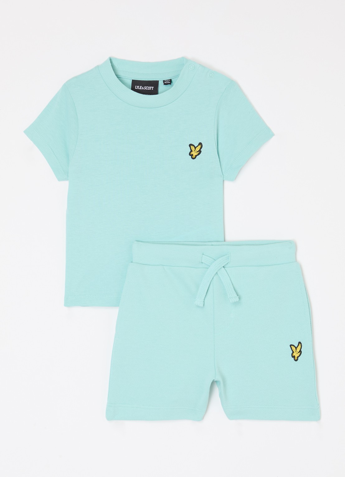 Lyle & Scott Set van T-shirt met korte joggingbroek 2-delig - voorkant mint