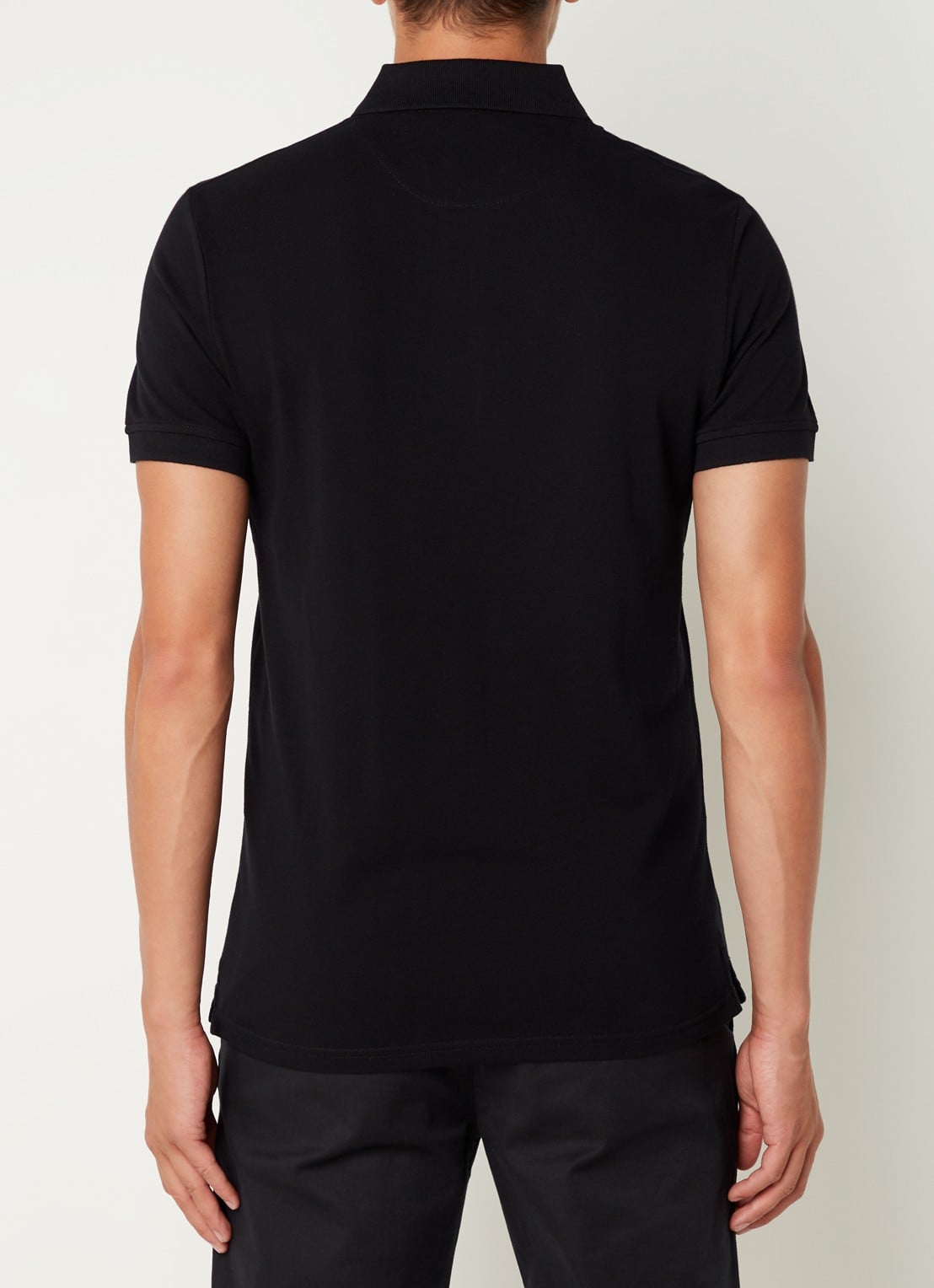 Lyle & Scott Slim fit polo van piqué katoen met logo - achterkant 2 zwart