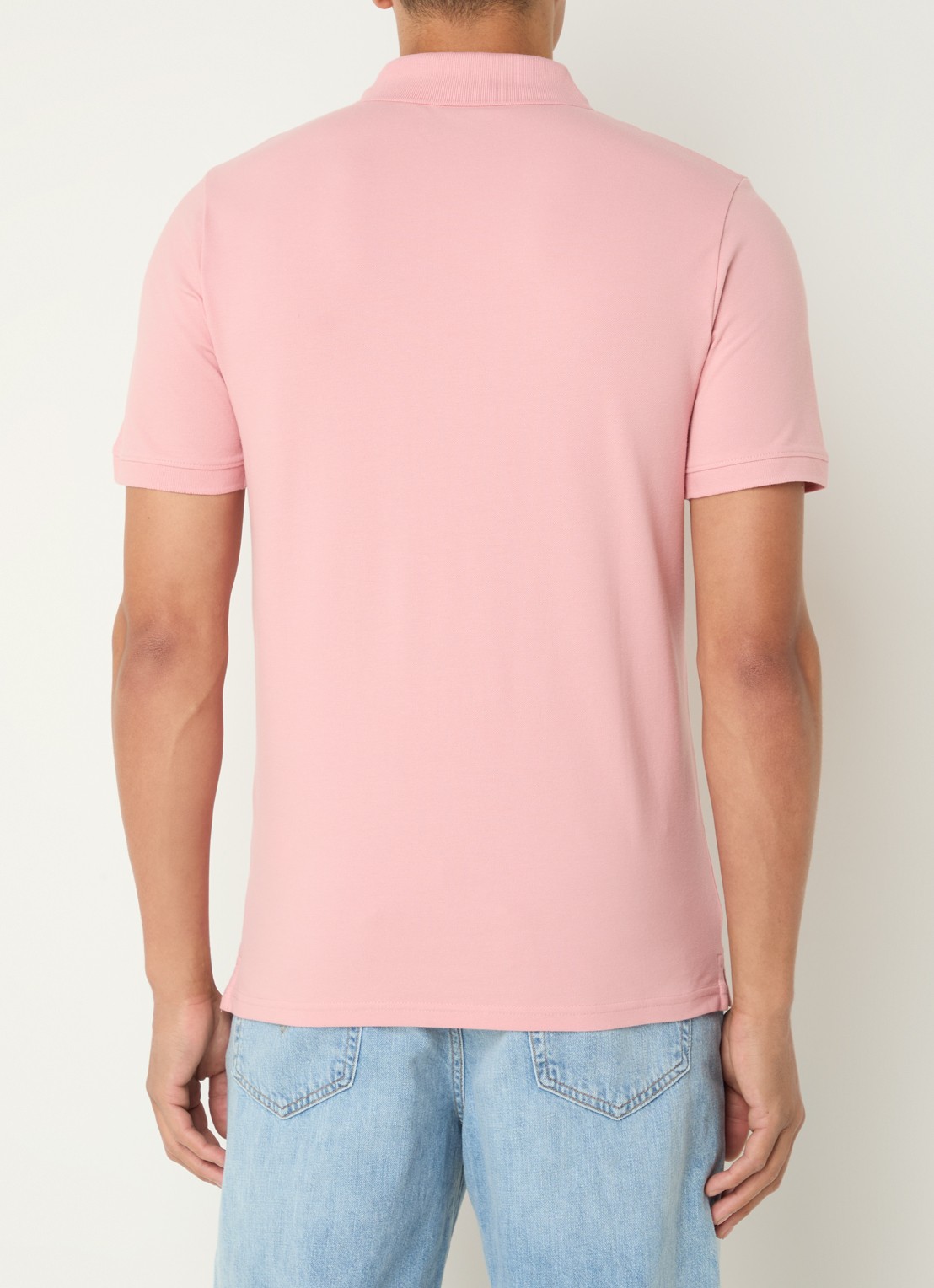 Lyle & Scott Slim fit polo van piqué katoen met logo - achterkant 4 roze