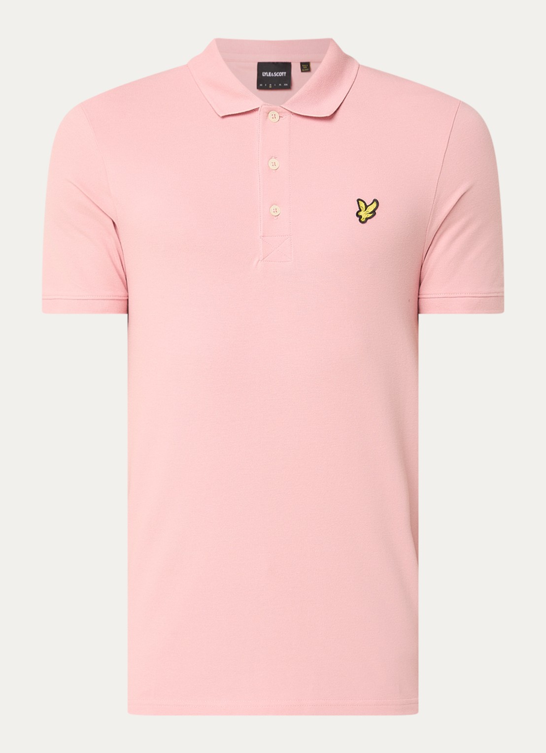 Lyle & Scott Slim fit polo van piqué katoen met logo - voorkant 2 roze
