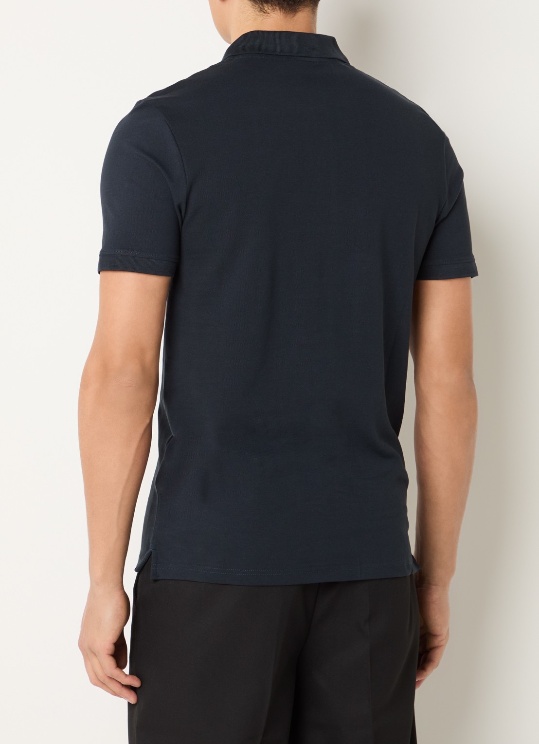 Lyle & Scott Slim fit polo van piqué katoen met logo - achterkant donkerblauw