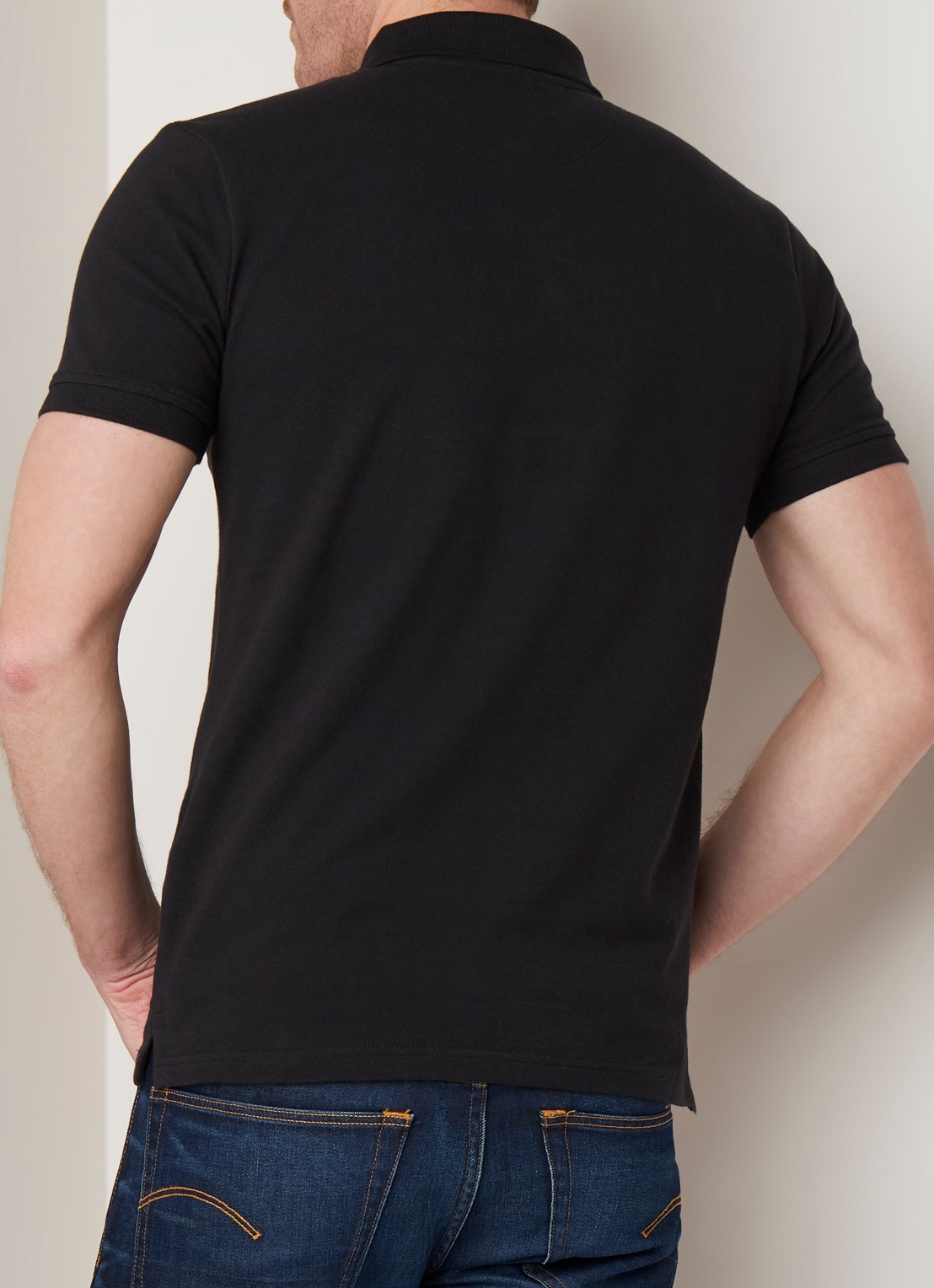 Lyle & Scott Slim fit polo van piqué katoen met logo - achterkant 4 diepzwart