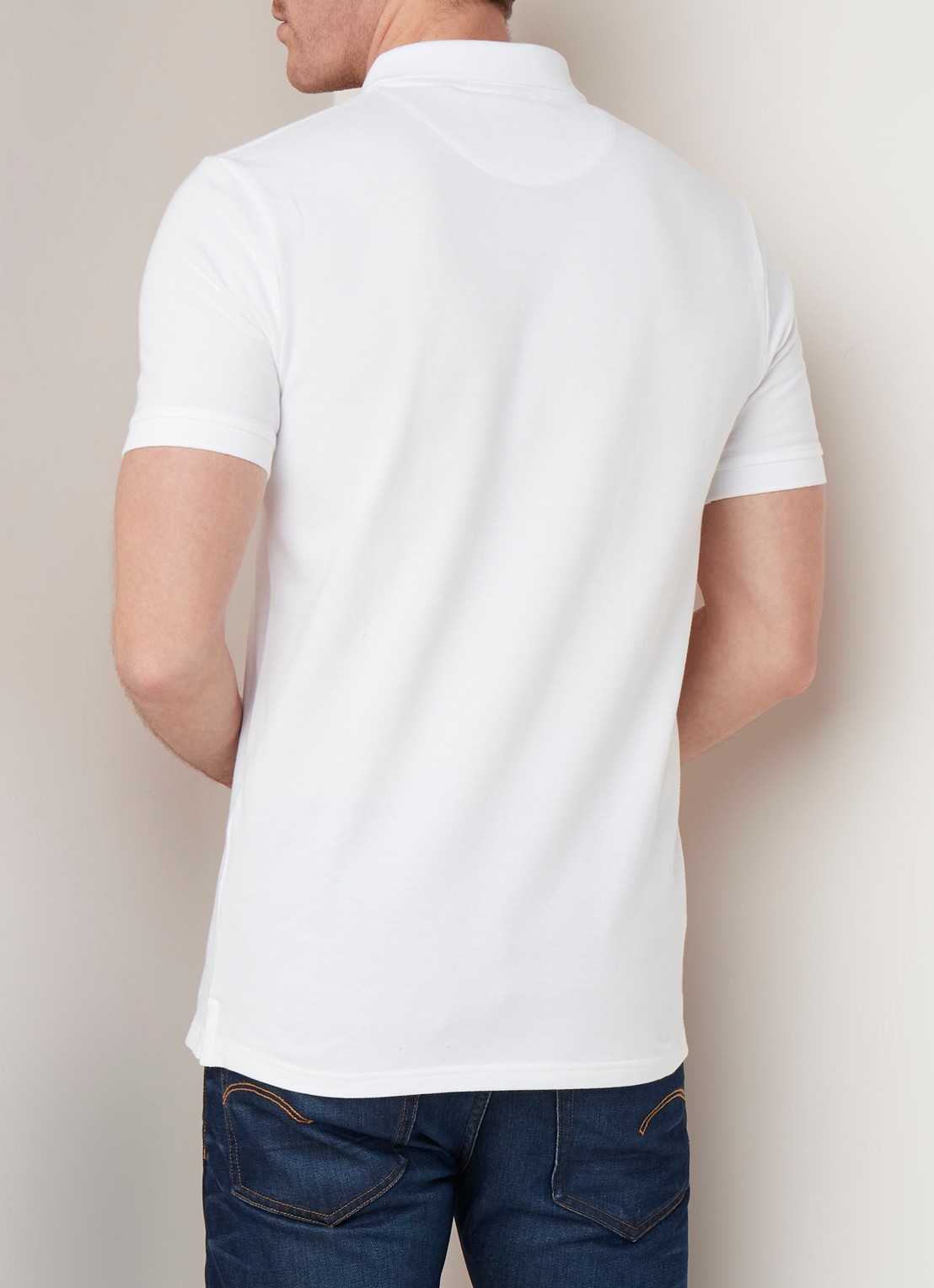 Lyle & Scott Slim fit polo van piqué katoen met logo - achterkant 2 wit