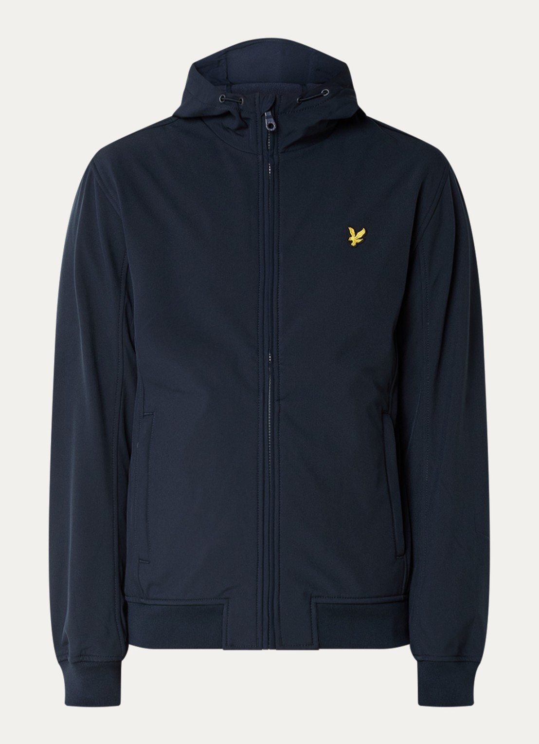 Lyle & Scott Softshell jack met capuchon en ritszakken - voorkant 2 donkerblauw