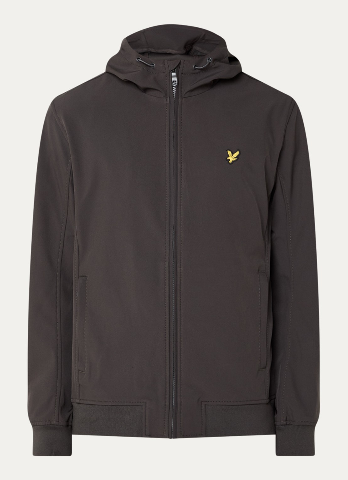 Lyle & Scott Softshell jack met capuchon en ritszakken - voorkant 2 antraciet