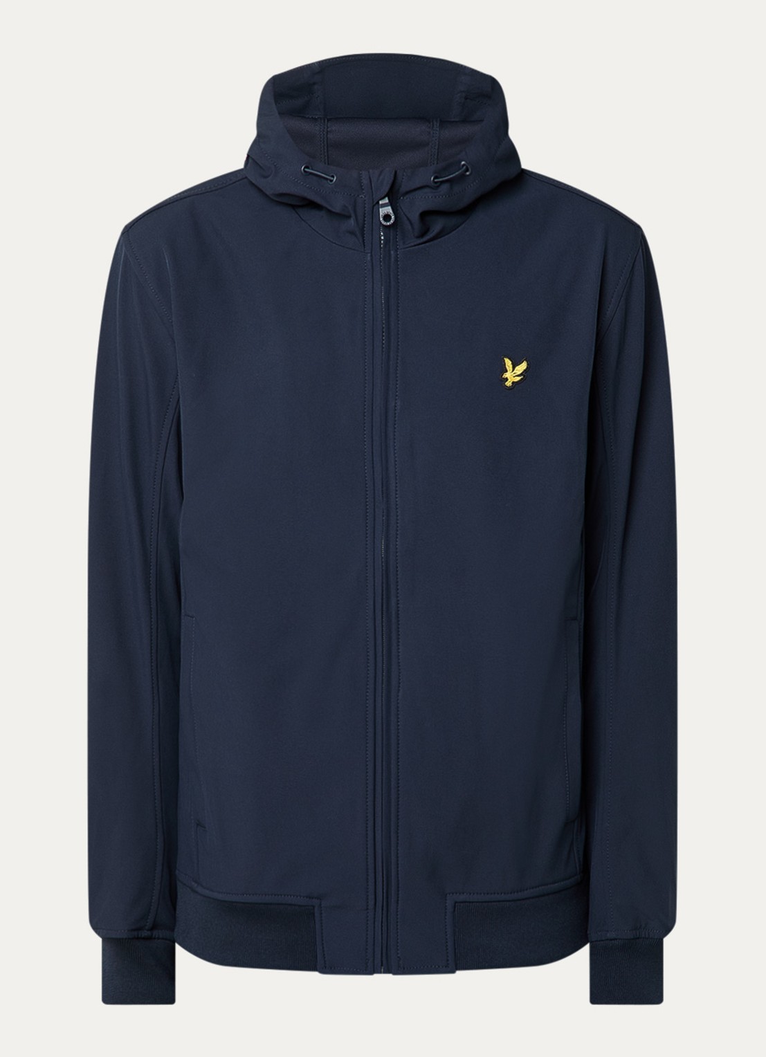 Lyle & Scott Softshell jack met capuchon en ritszakken - voorkant 3 donkerblauw