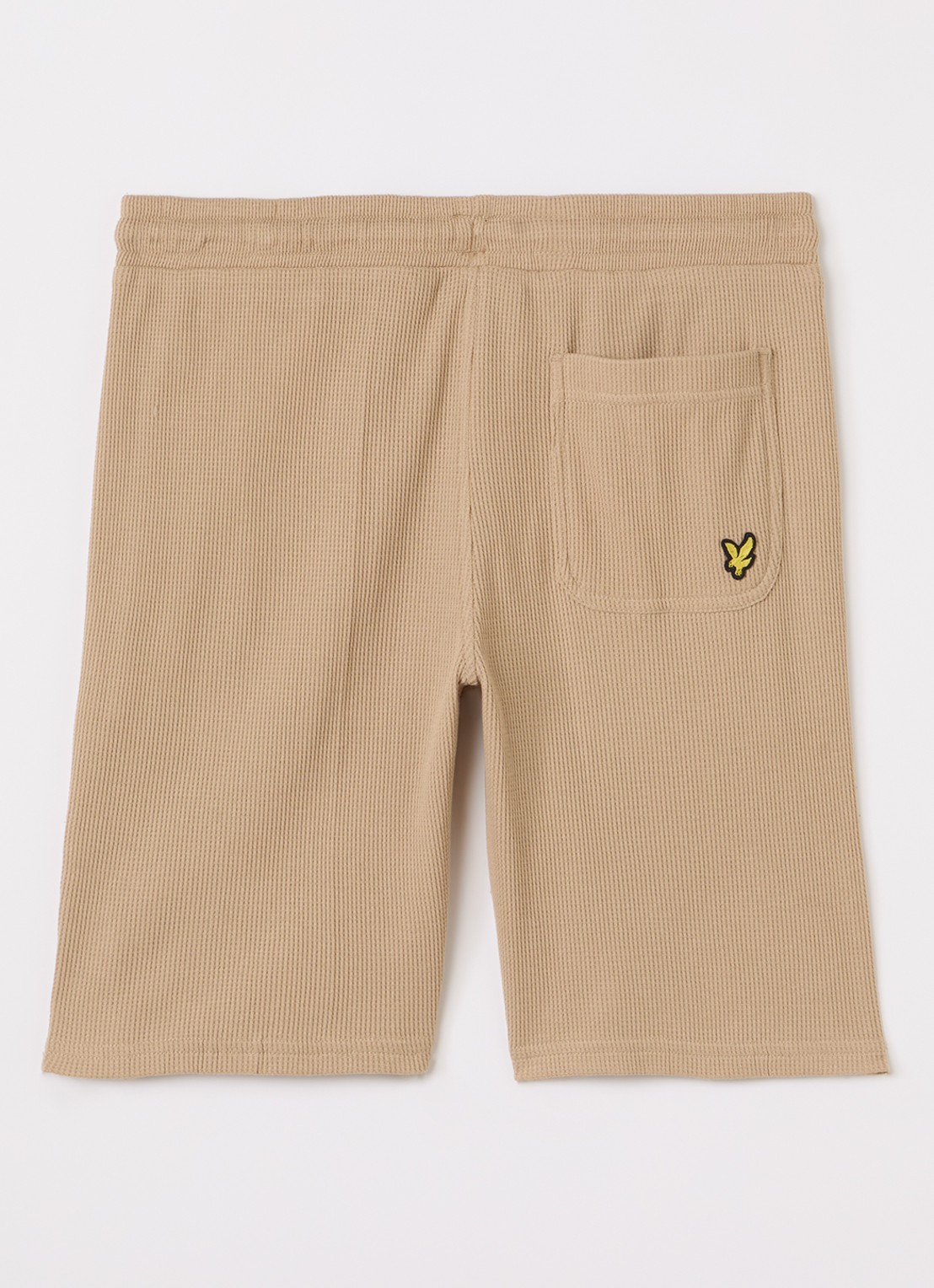 Lyle & Scott Straight fit korte broek met structuur - voorkant 3 camel