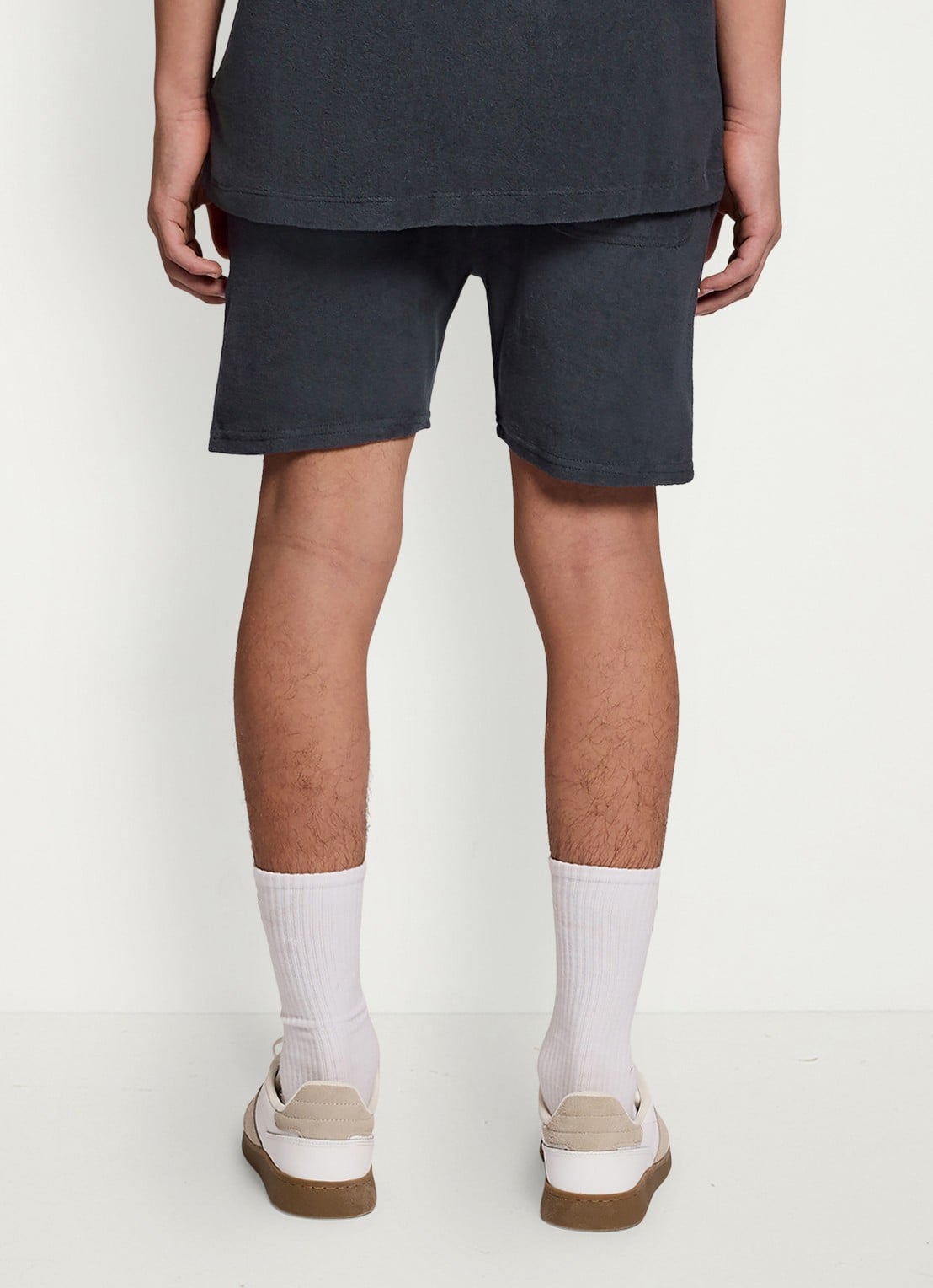 Lyle & Scott Straight fit korte broek van badstof - voorkant 3 donkerblauw
