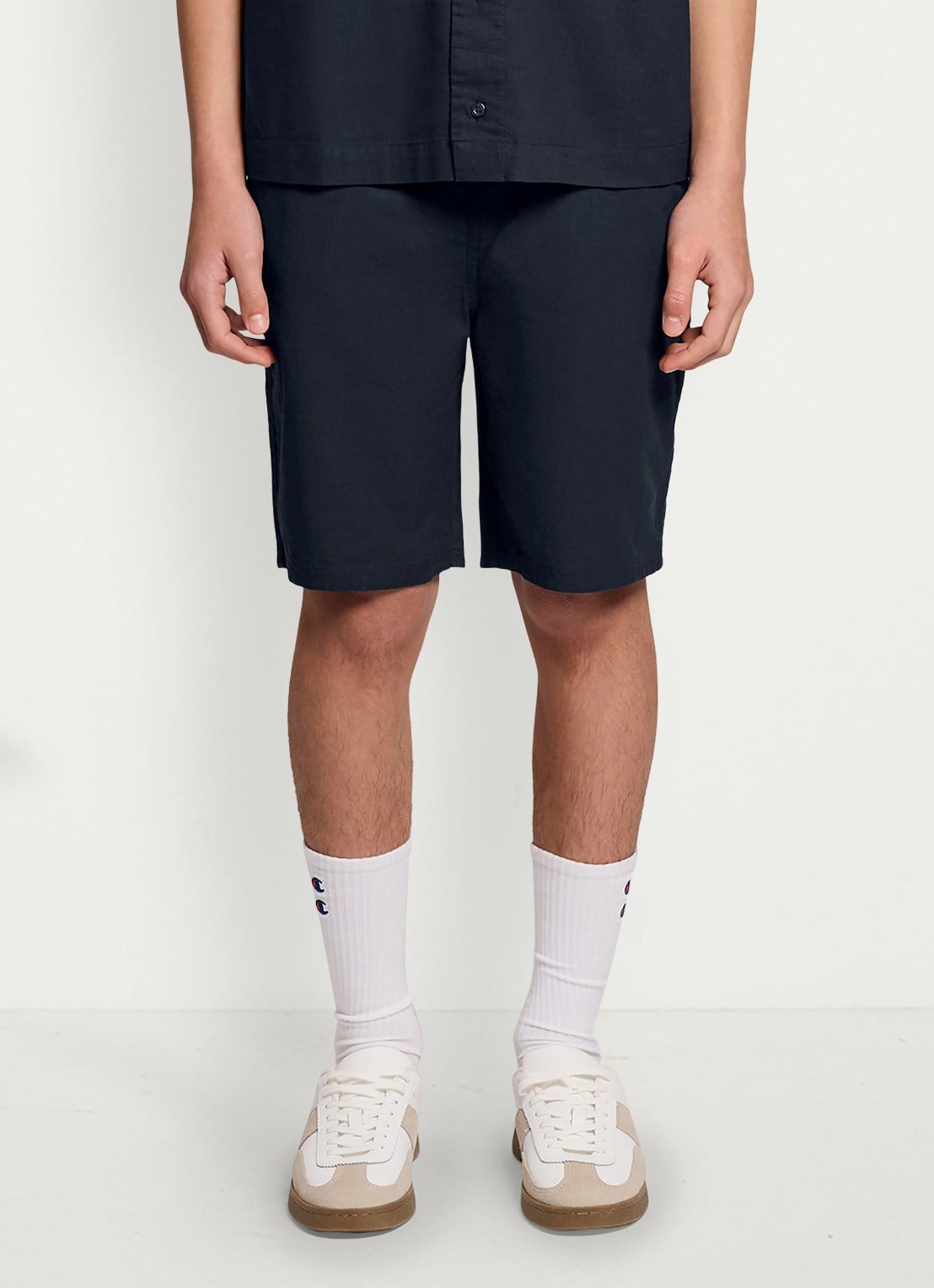 Lyle & Scott Straight fit korte broek - detail 2 donkerblauw