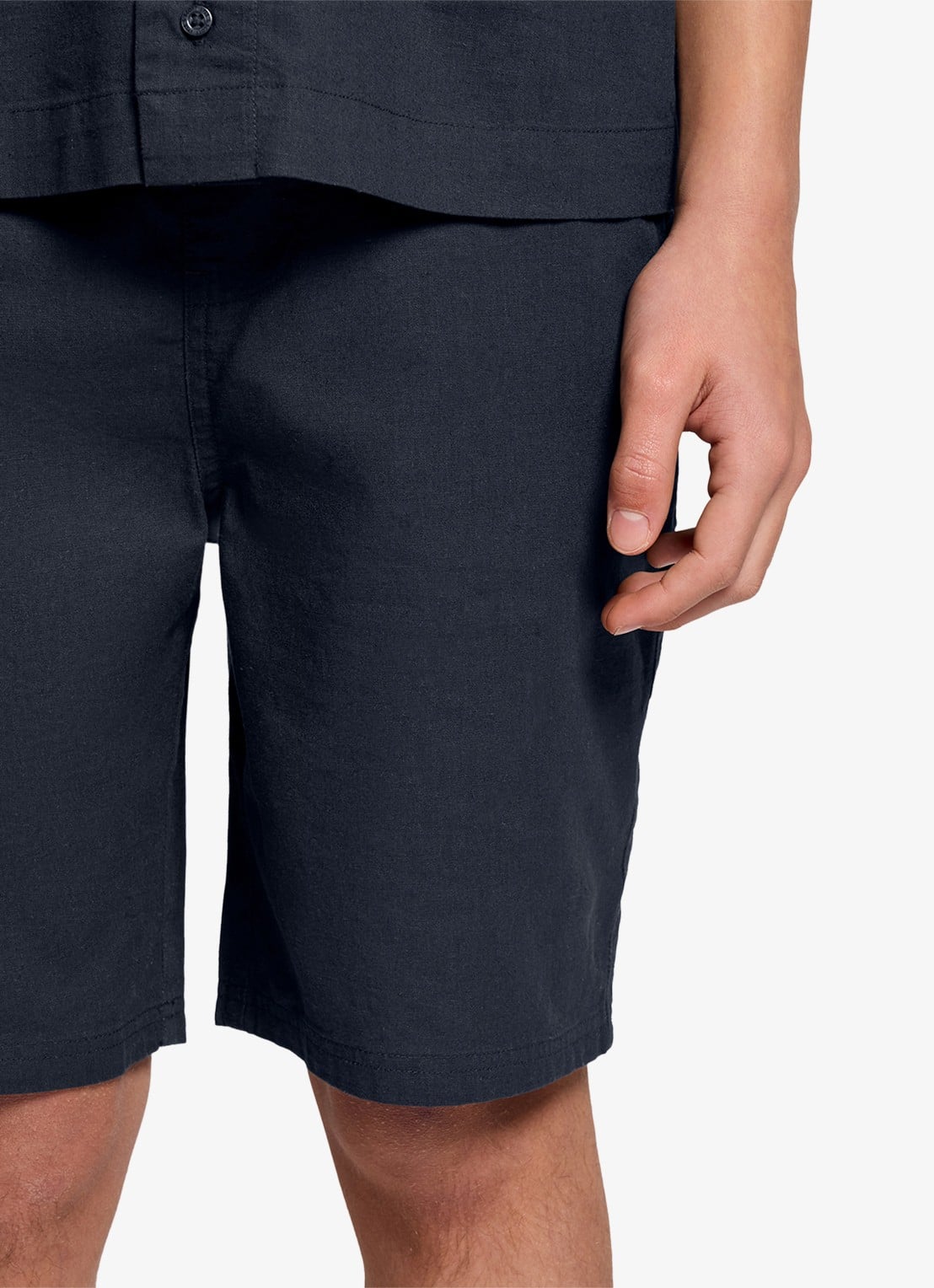 Lyle & Scott Straight fit korte broek - detail 3 donkerblauw