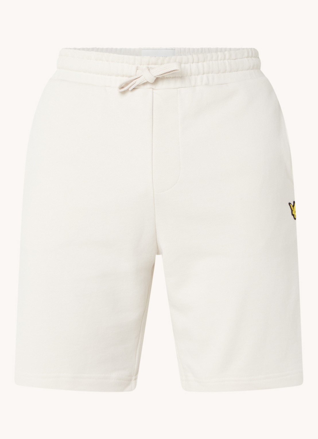 Lyle & Scott Straight fit korte joggingbroek van  katoen met logo  - voorkant creme