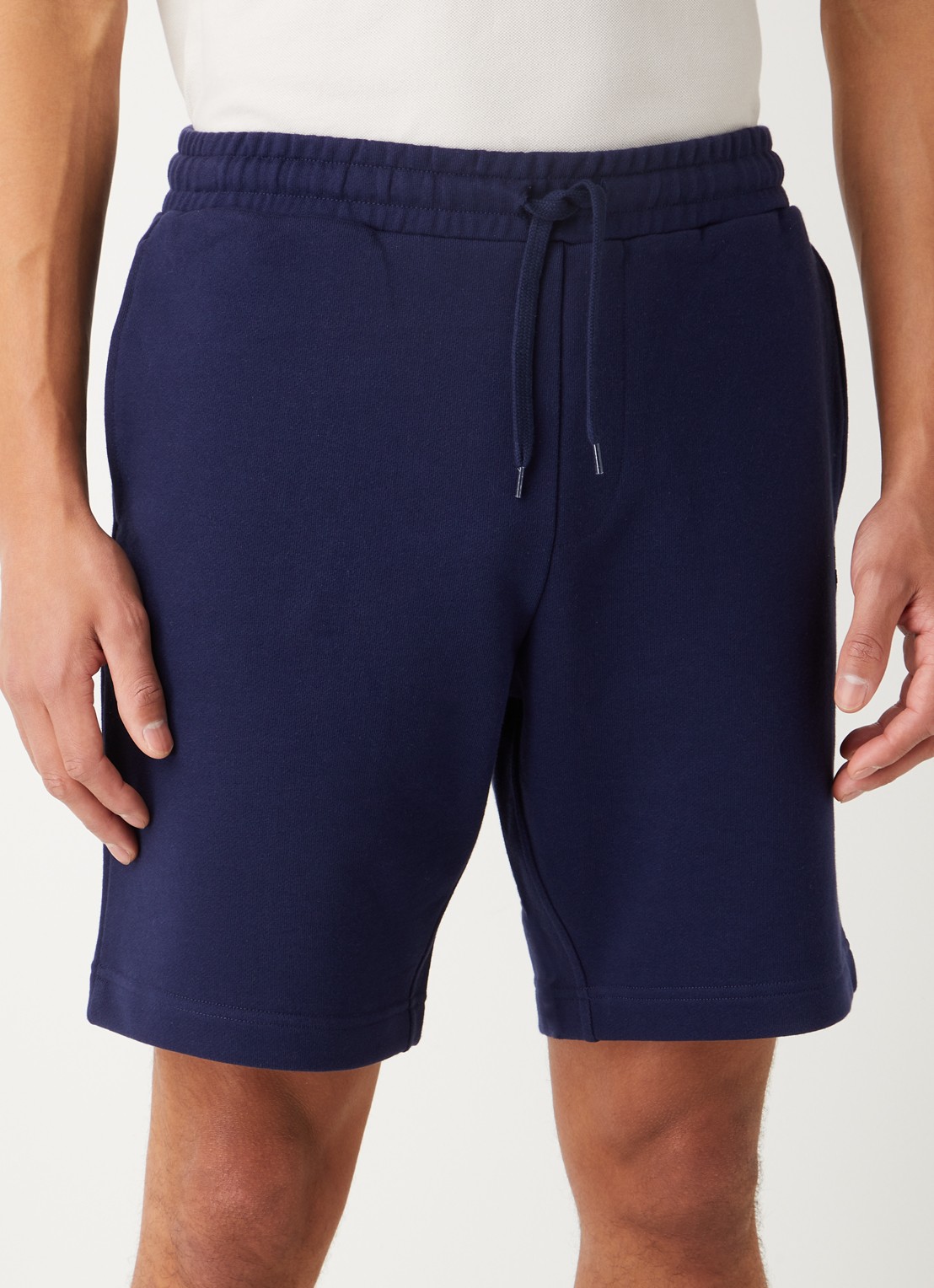 Lyle & Scott Straight fit korte joggingbroek van  katoen met logo  - detail blauw
